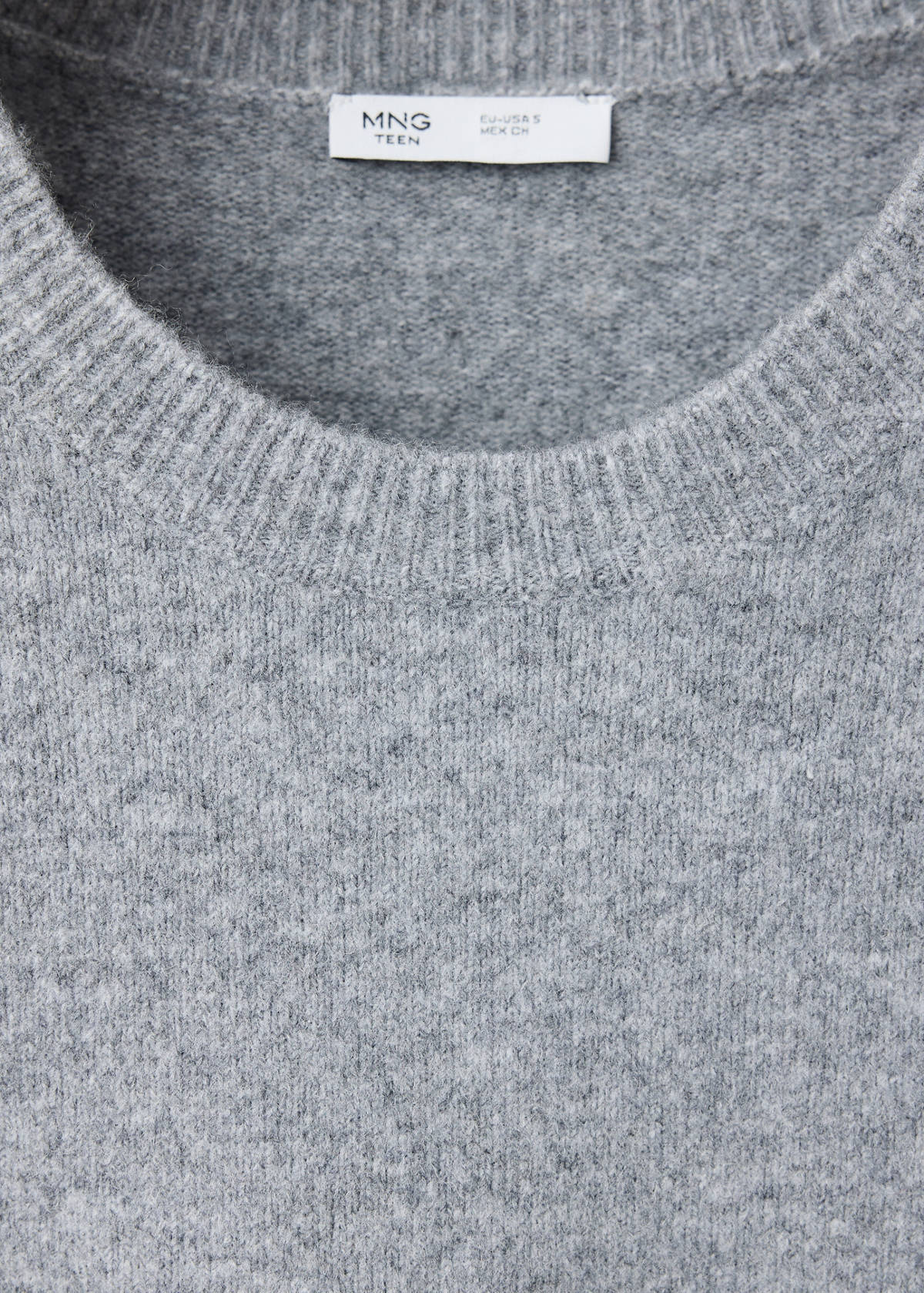Ribbed neck sweater — Medium Heather Grey