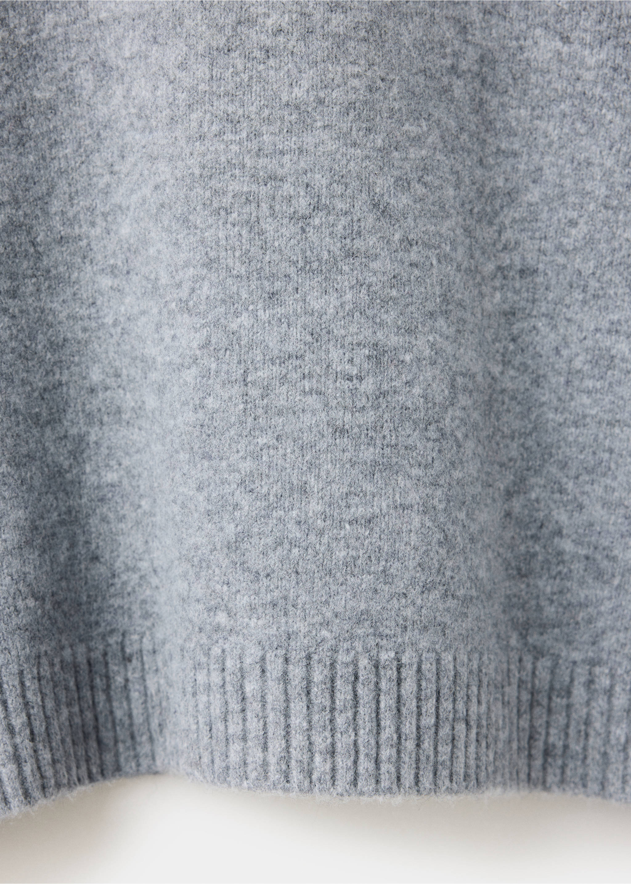 Ribbed neck sweater - Details of the article 0, Medium Heather Grey. Ref: 37005850-00.
