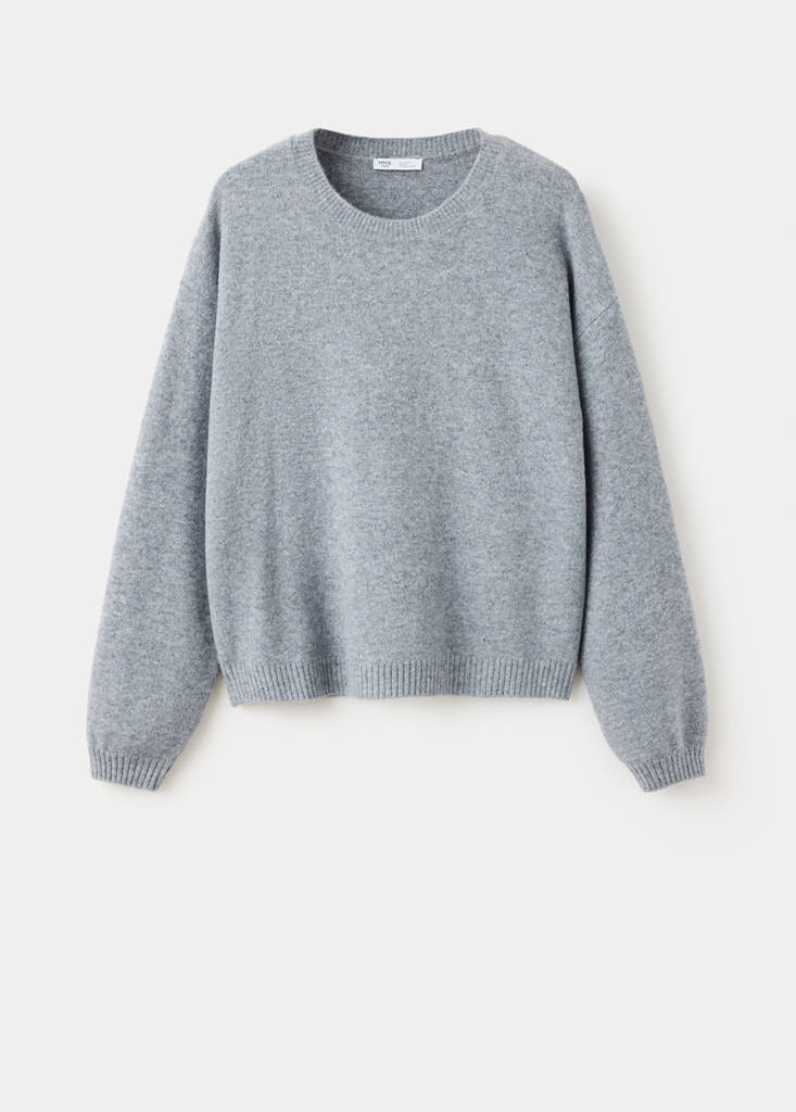 Ribbed neck sweater — Medium Heather Grey