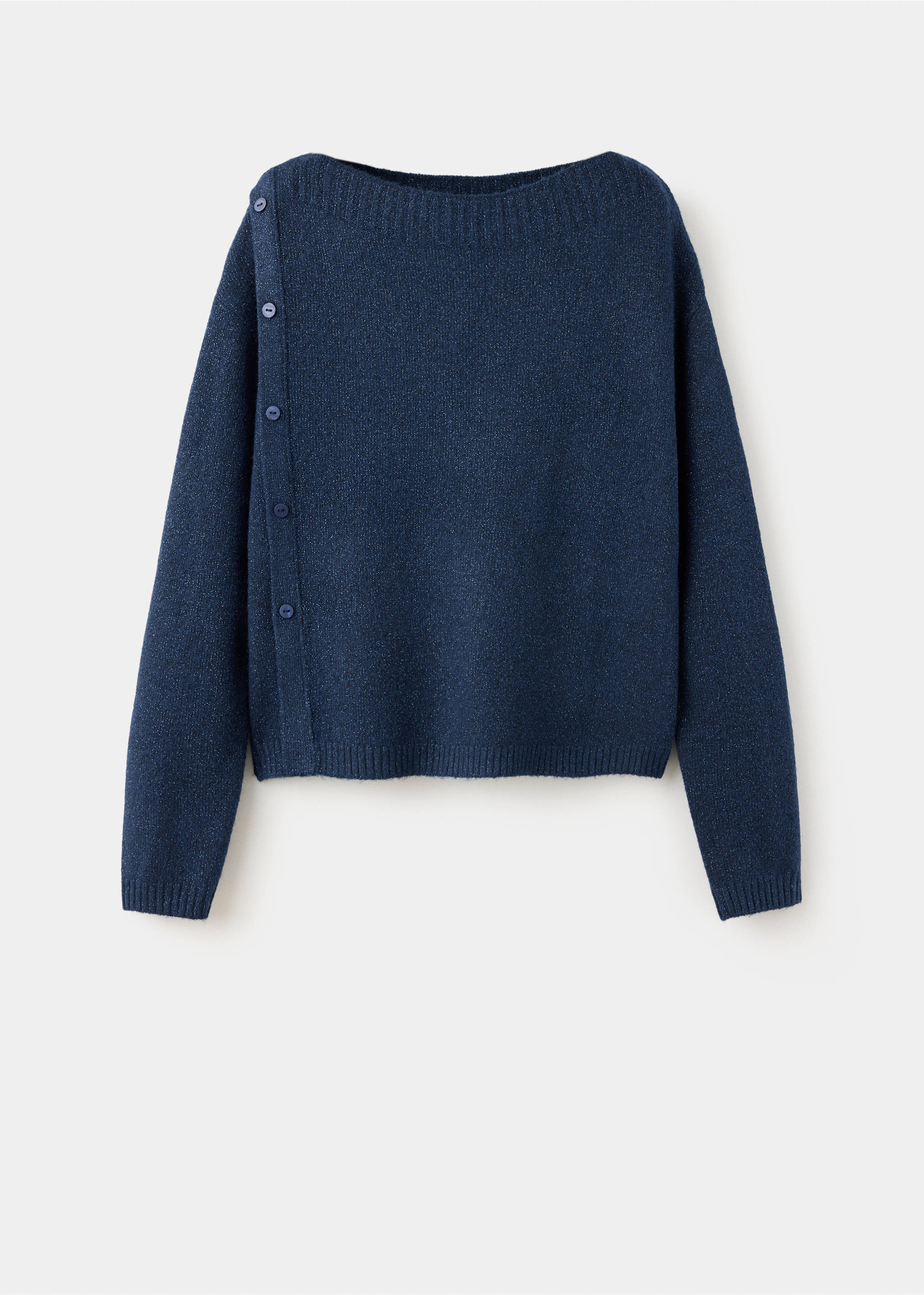 Lurex jumper with buttons - Article without model, Navy. Ref: 37005853-00.