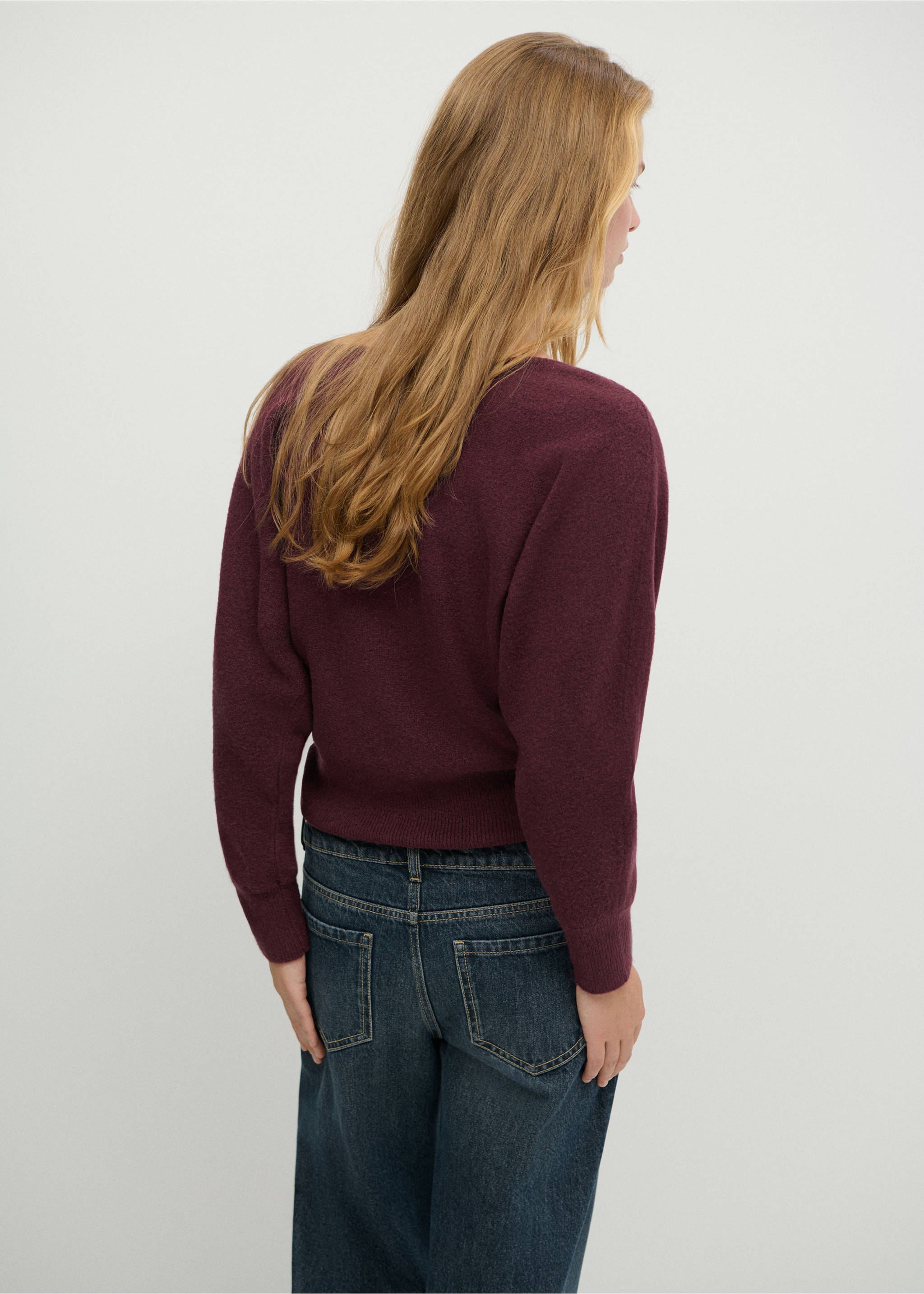 Pull-over manches chauve-souris - Verso de l’article, Bordeaux. Ref: 37005854-00.