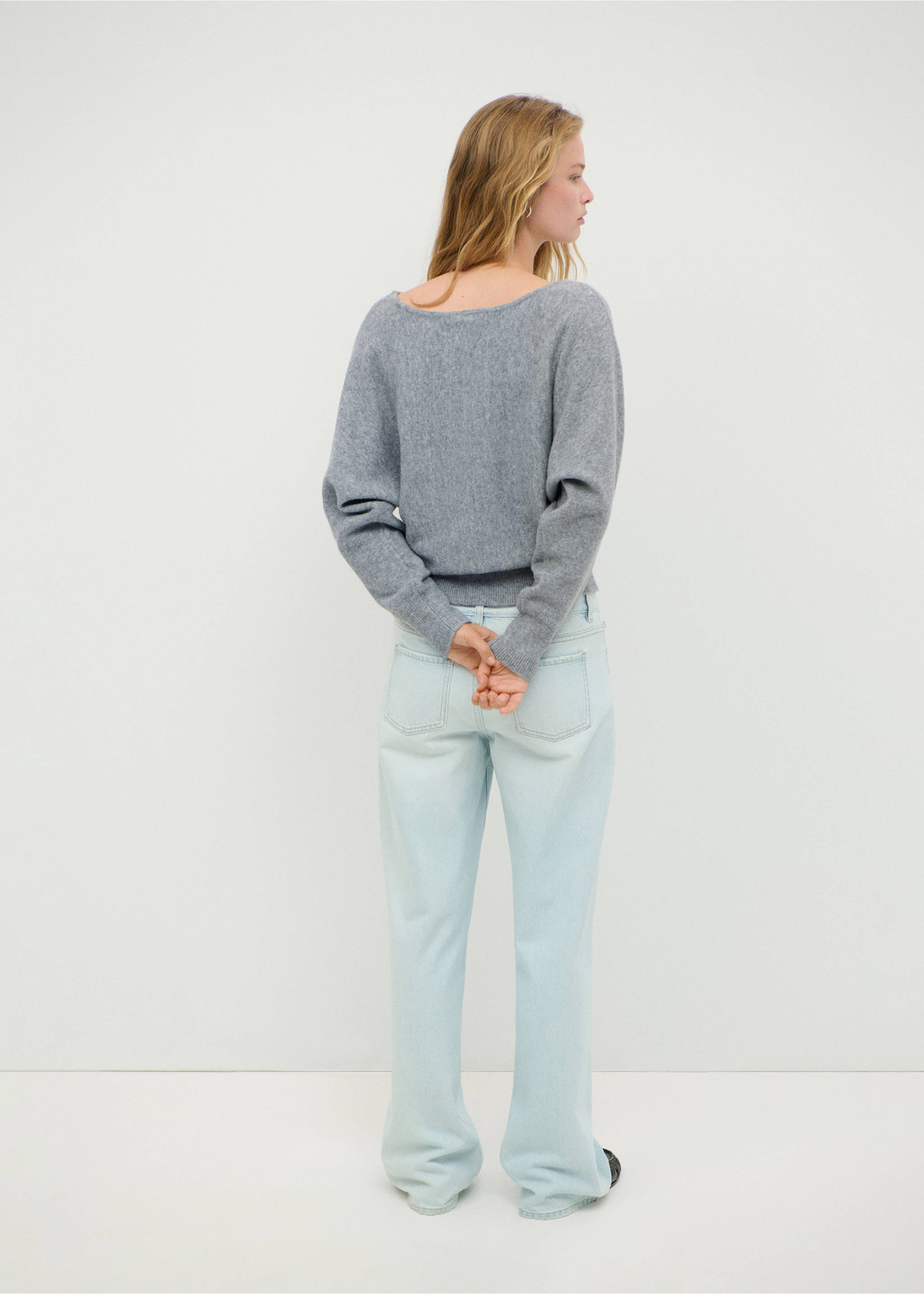 batwing-sleeve jersey - Reverse of the article, Medium Heather Grey. Ref: 37005855-00.