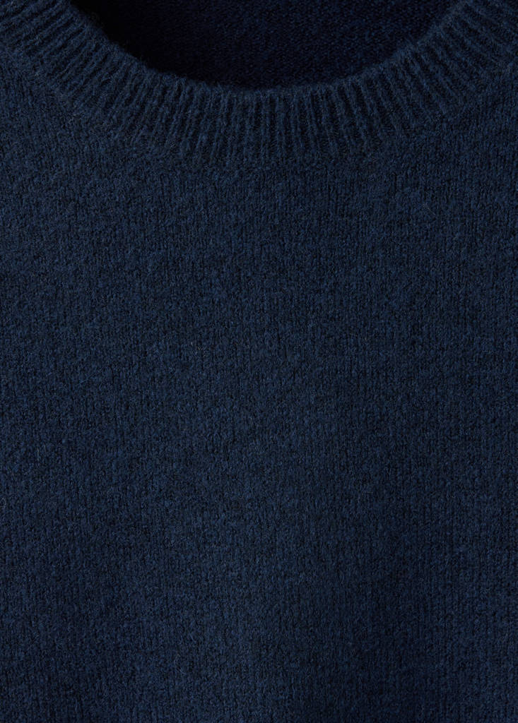 Ribbed neck sweater — Navy