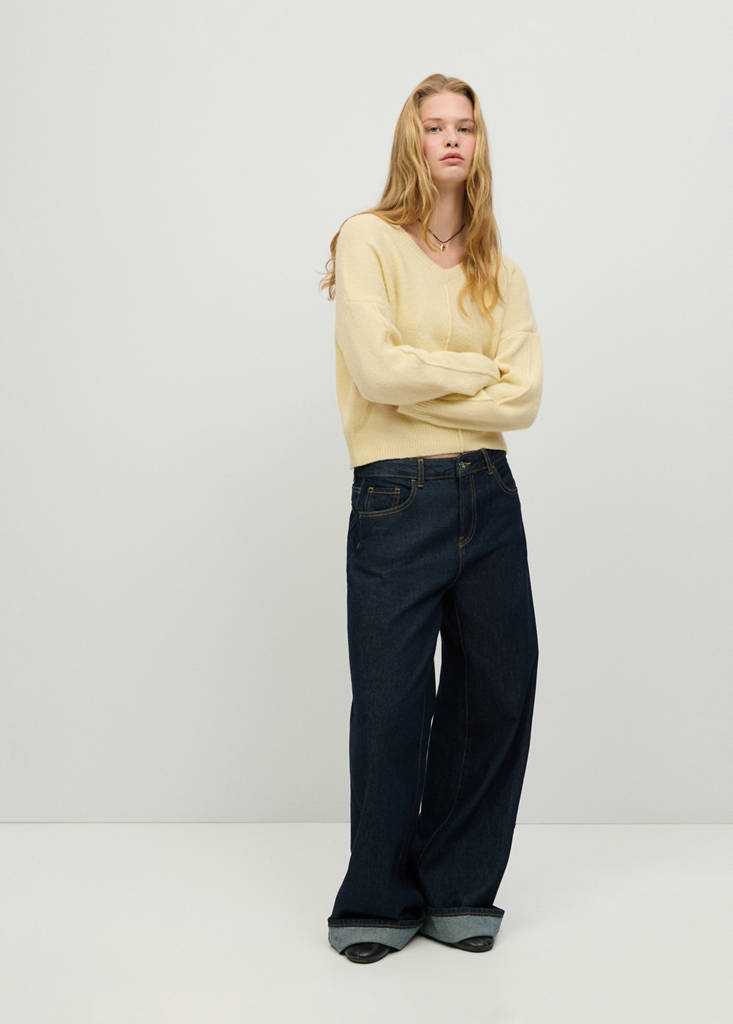 Sweater with seam detail — Yellow