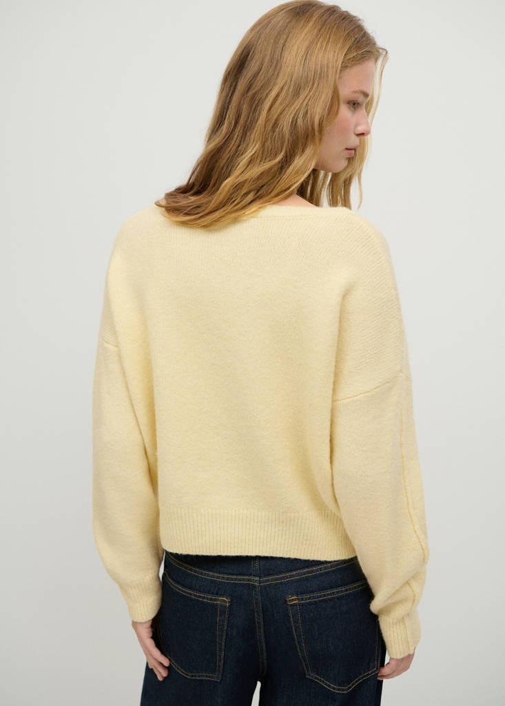 Sweater with seam detail — Yellow
