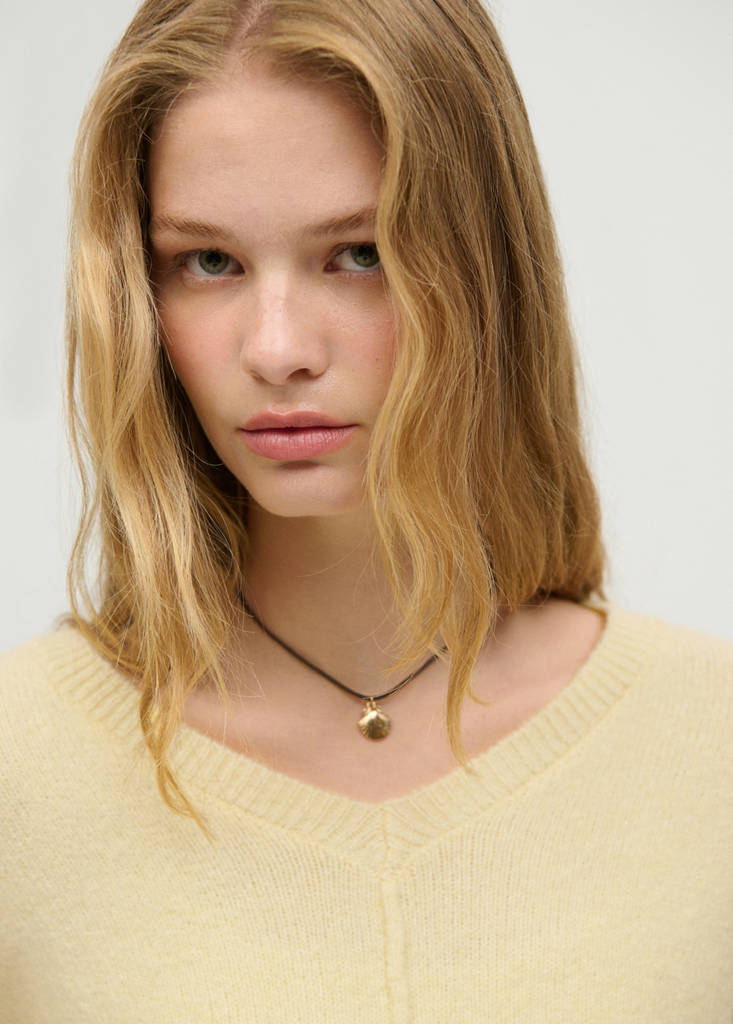 Sweater with seam detail — Yellow