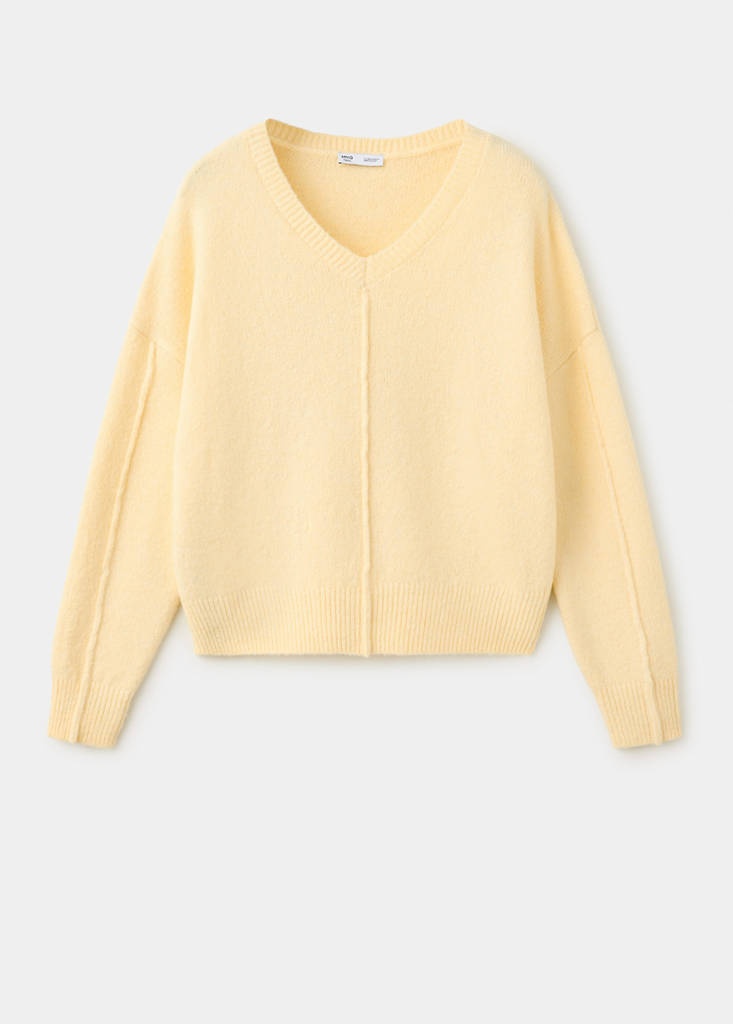 Sweater with seam detail — Yellow