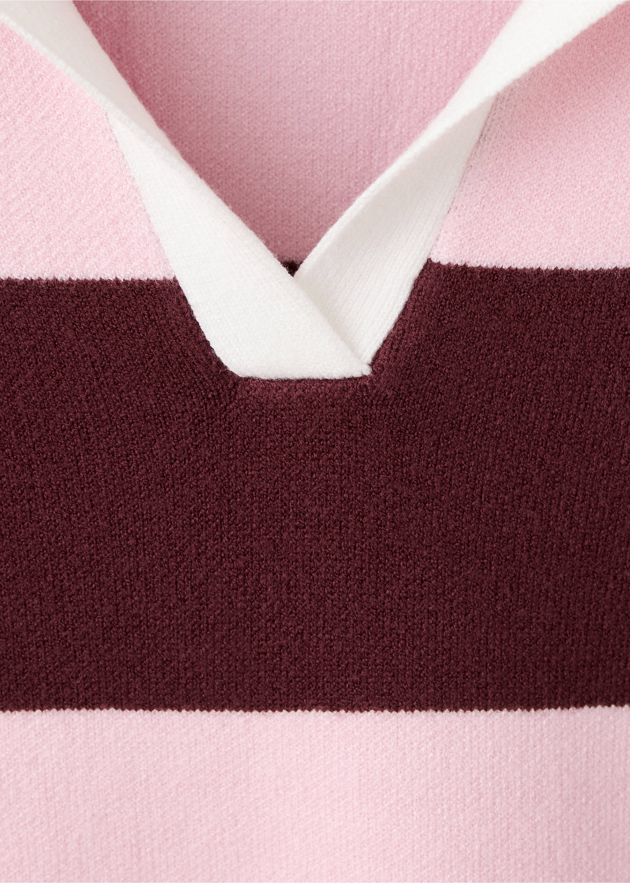 Jersey cuello polo rayas - Detalle del artículo 8, Burdeos. Ref: 37005861-00.