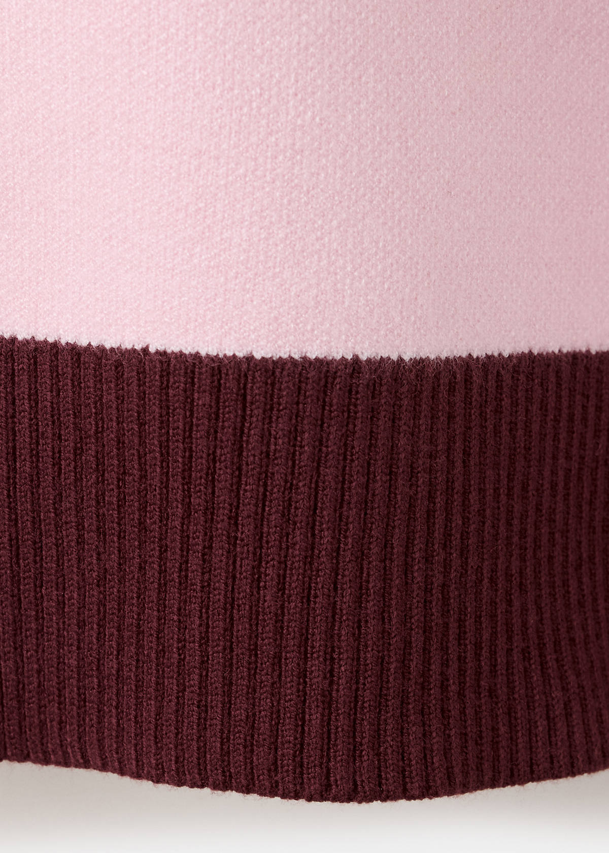 Striped polo neck sweater — Burgundy