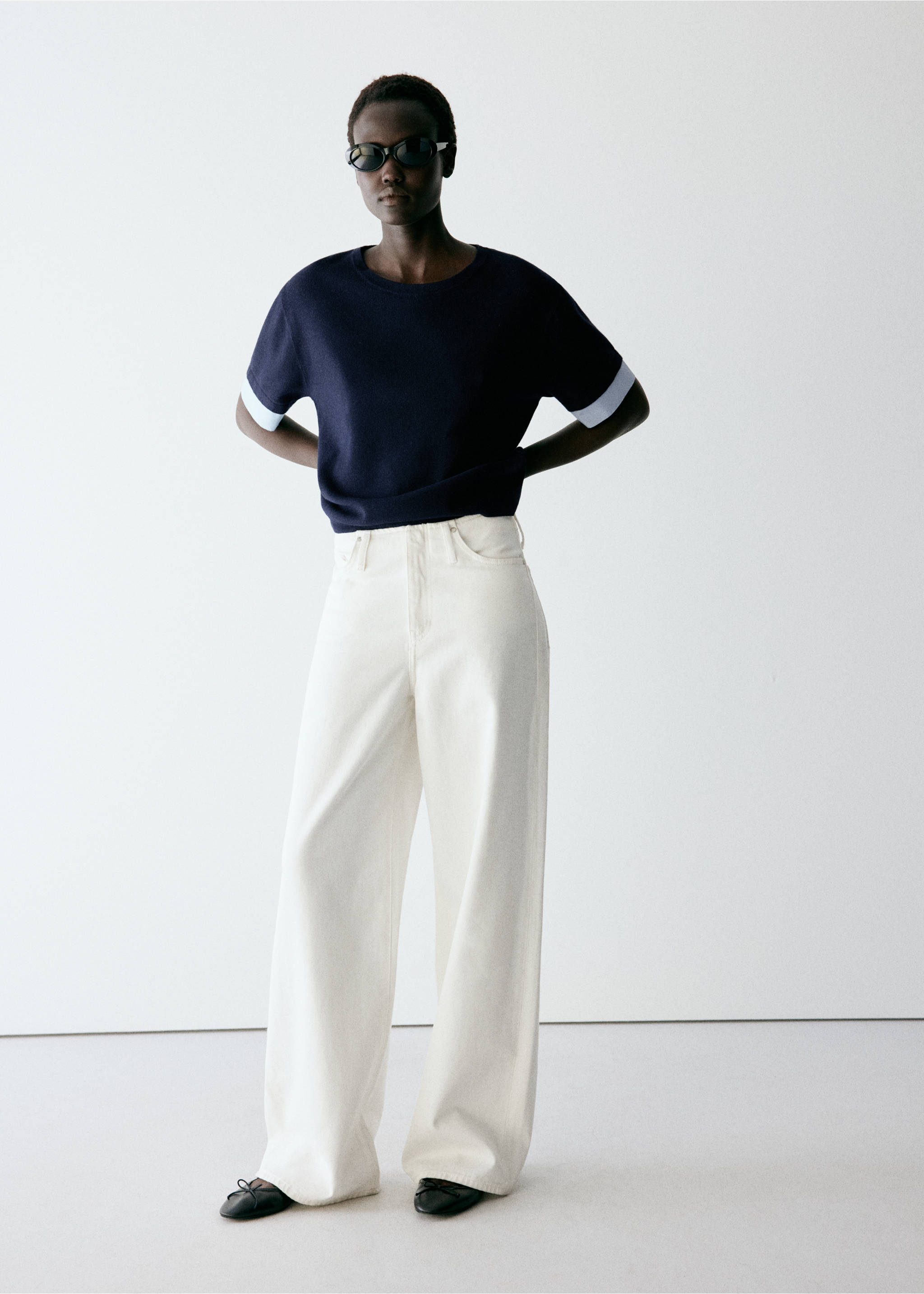 Layered knit jumper with shirt - General plane, Navy. Ref: 37005862-00.