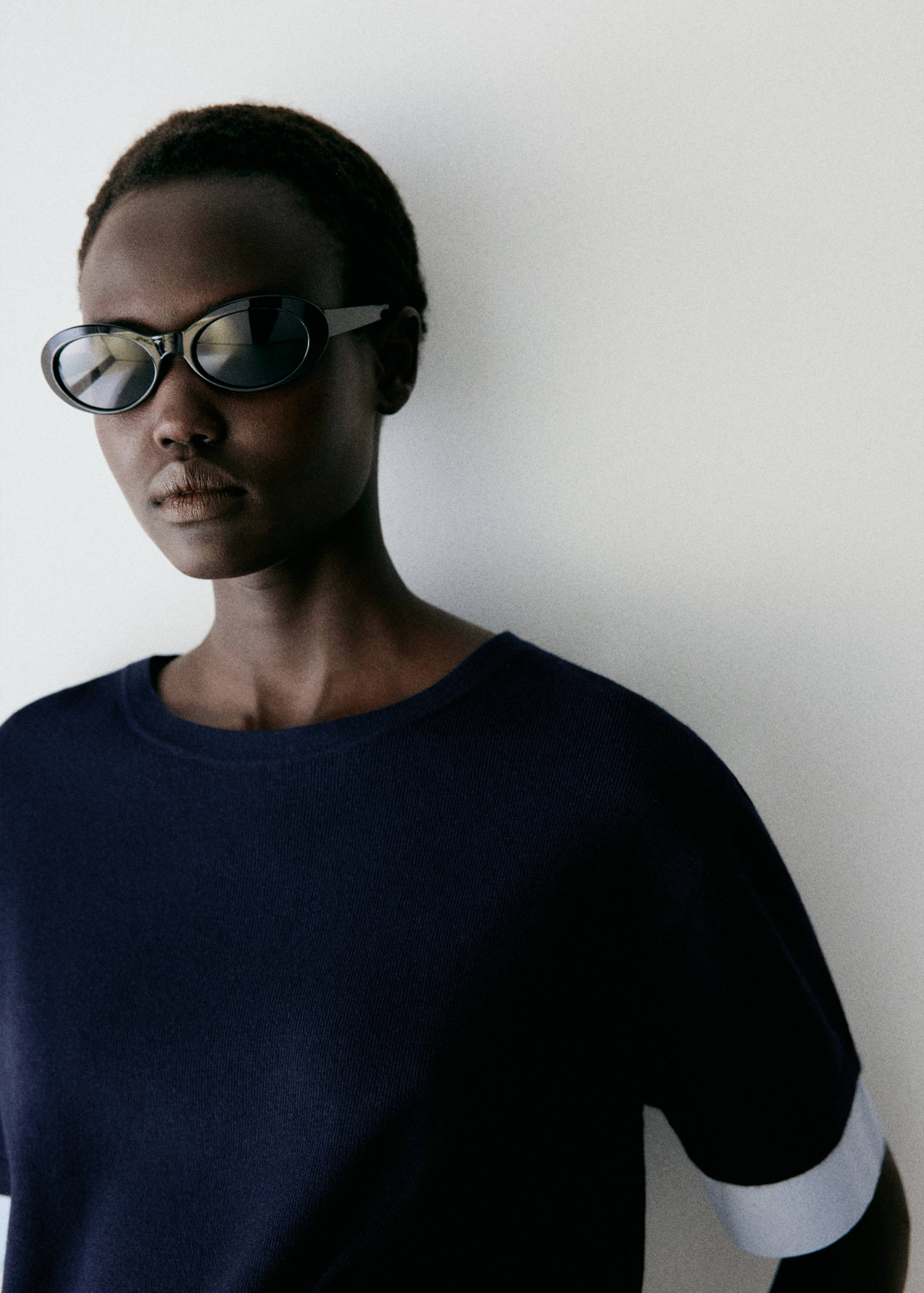 Layered knit jumper with shirt - Details of the article 3