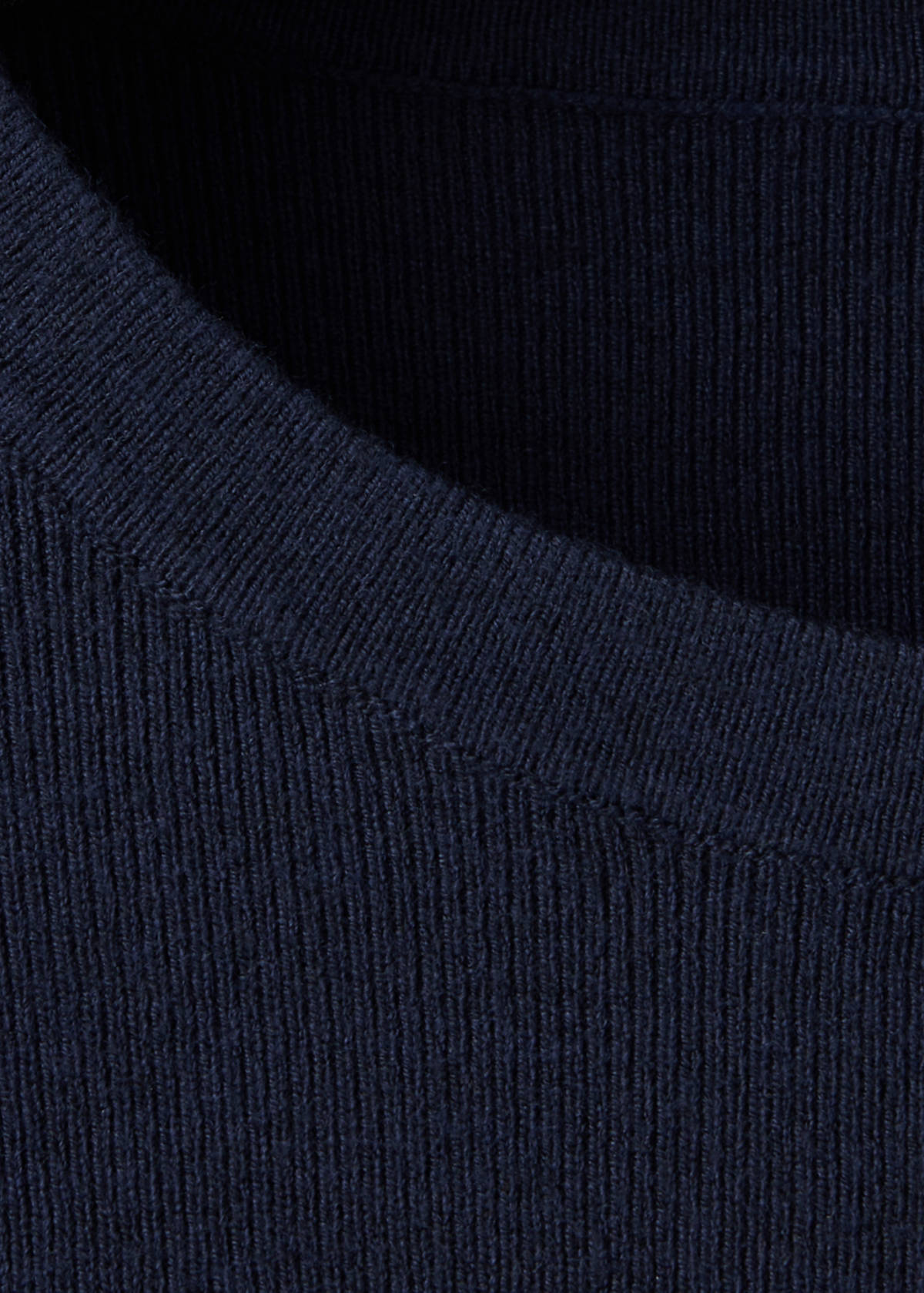 Layered knit jumper with shirt — Navy