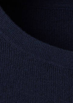 Layered knit jumper with shirt — Navy 7