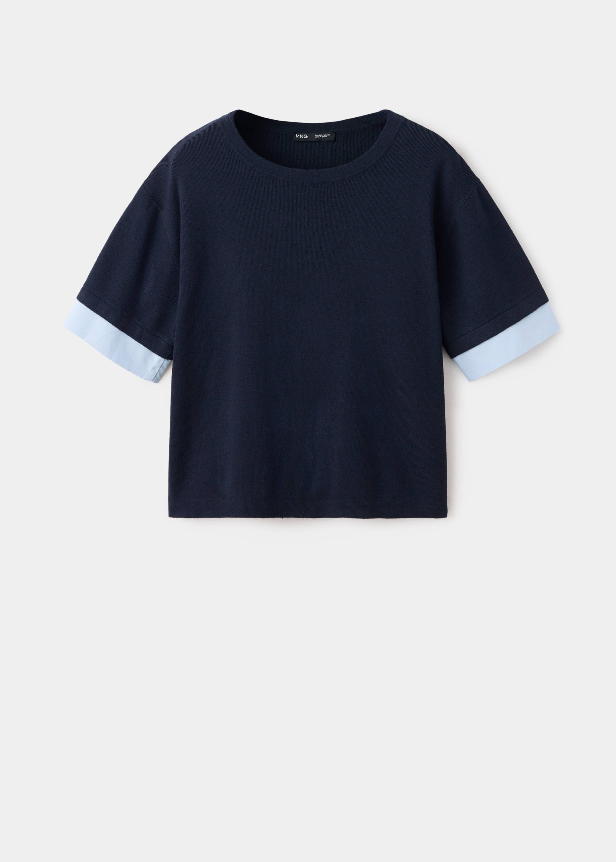 Layered knit jumper with shirt - Article without model