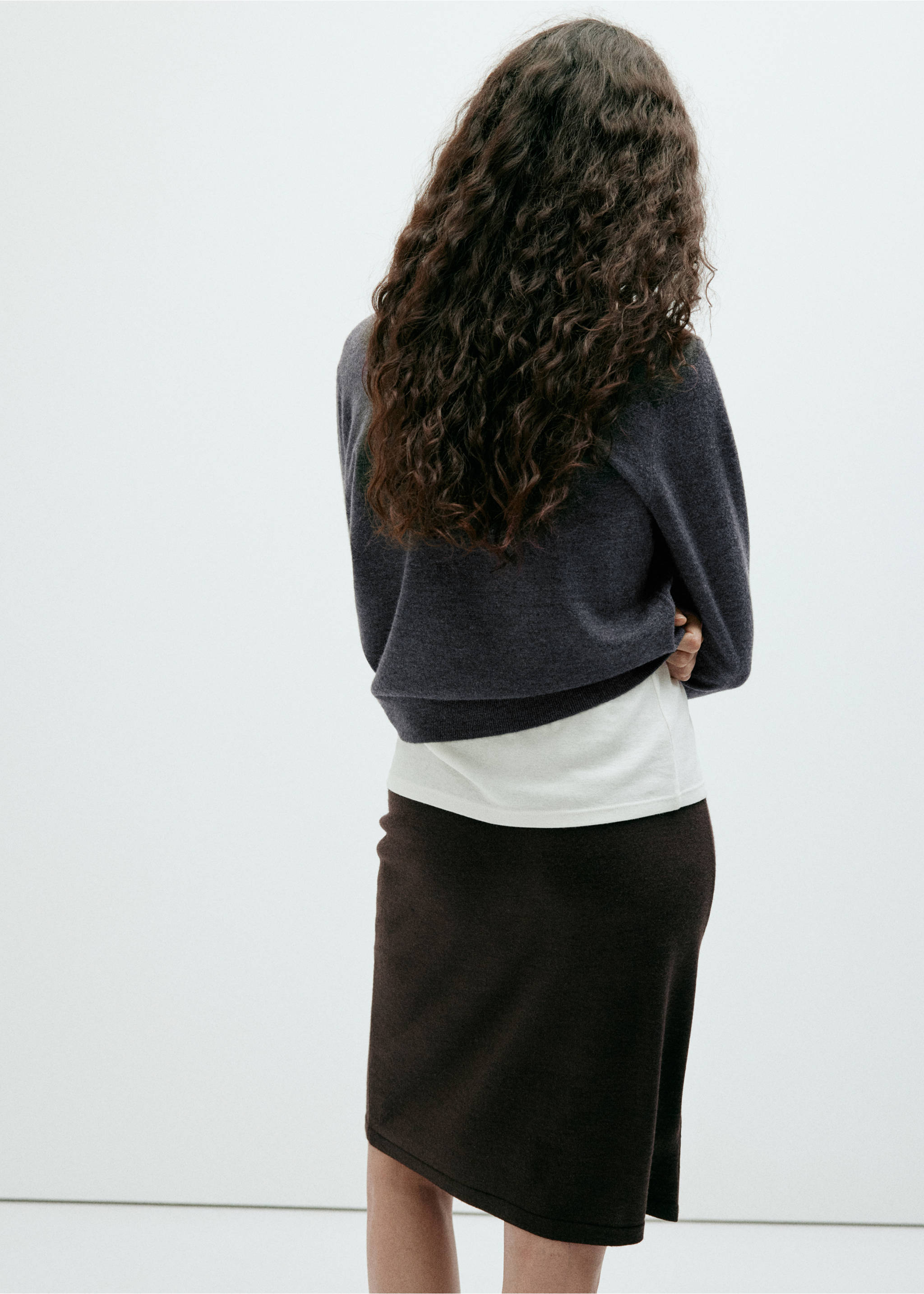 Argyle knit sweater - Reverse of the article, Medium Heather Grey. Ref: 37005863-00.