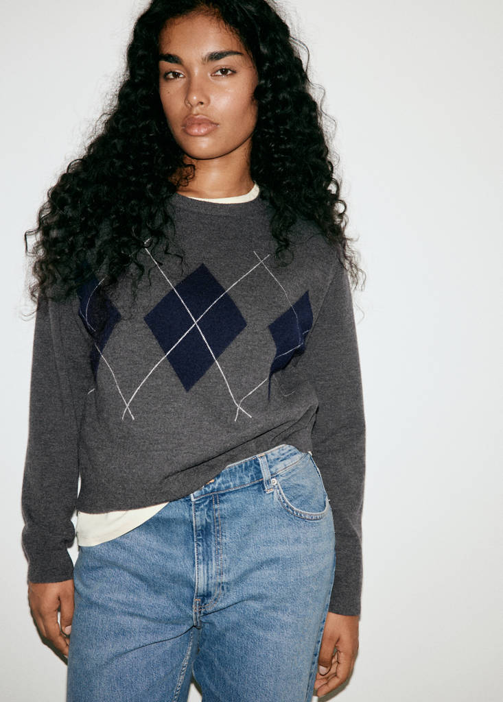 Argyle knit sweater - thumbnail 7