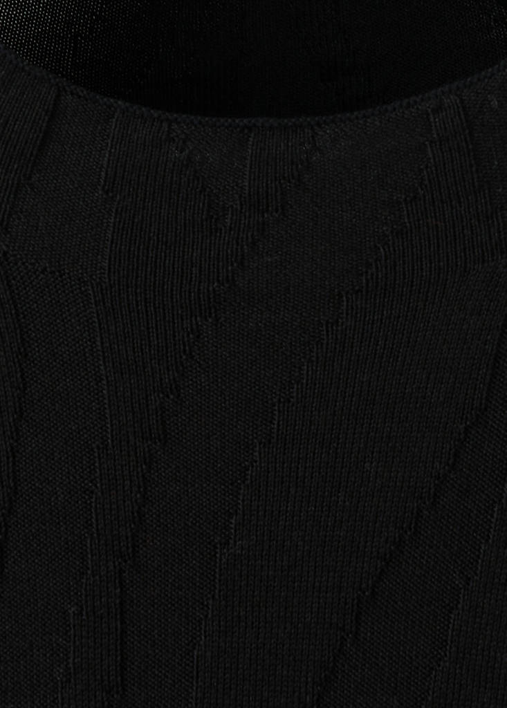 Fitted textured sweater — Black