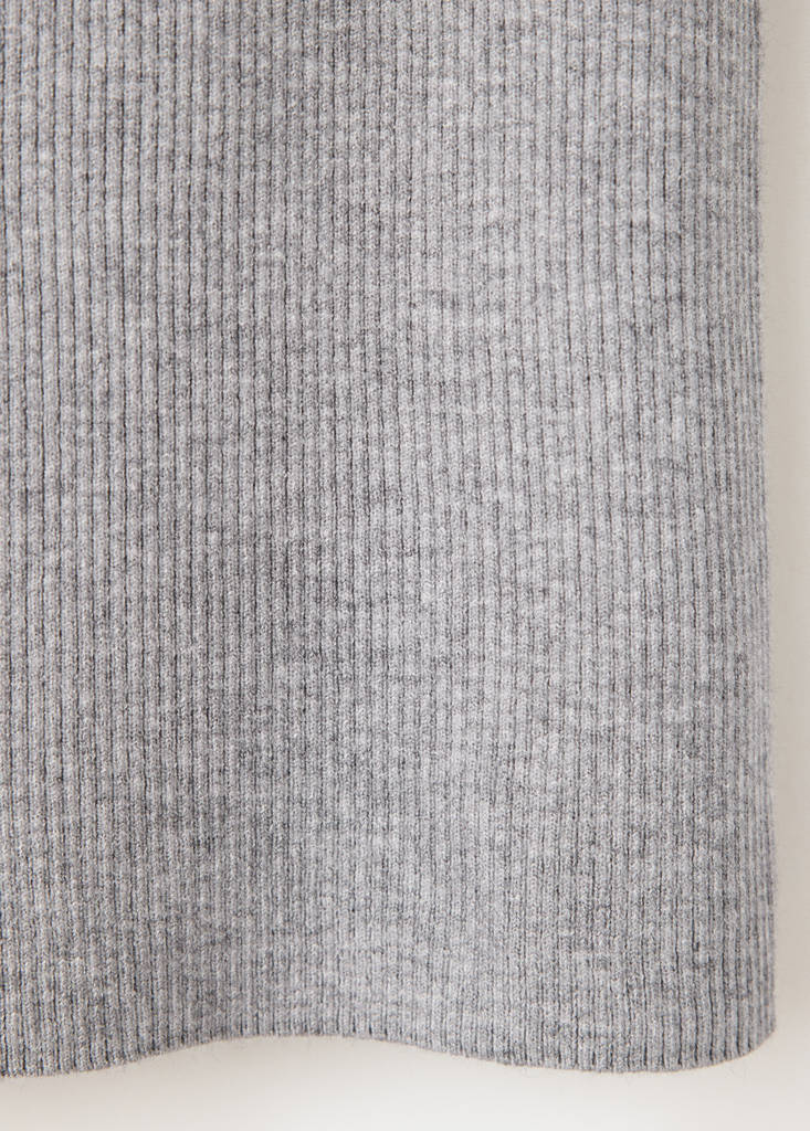 Ribbed knitted jumper with frog closures — Medium Heather Grey