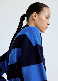 Striped polo-neck sweater — Navy 4