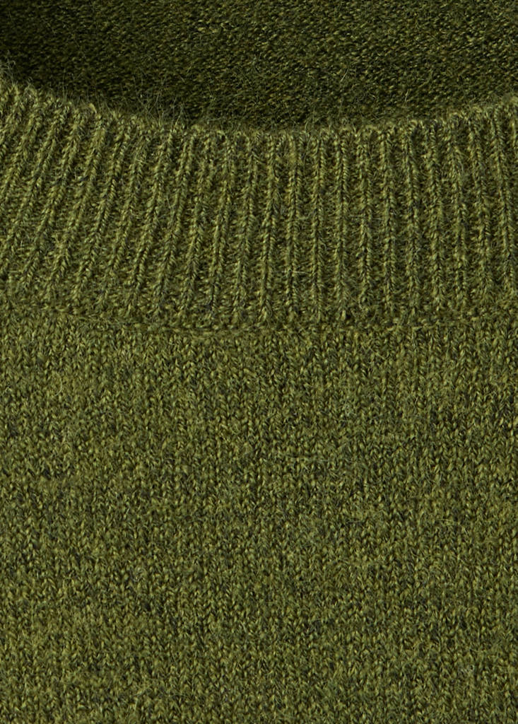 Short-sleeved knitted sweater — Green