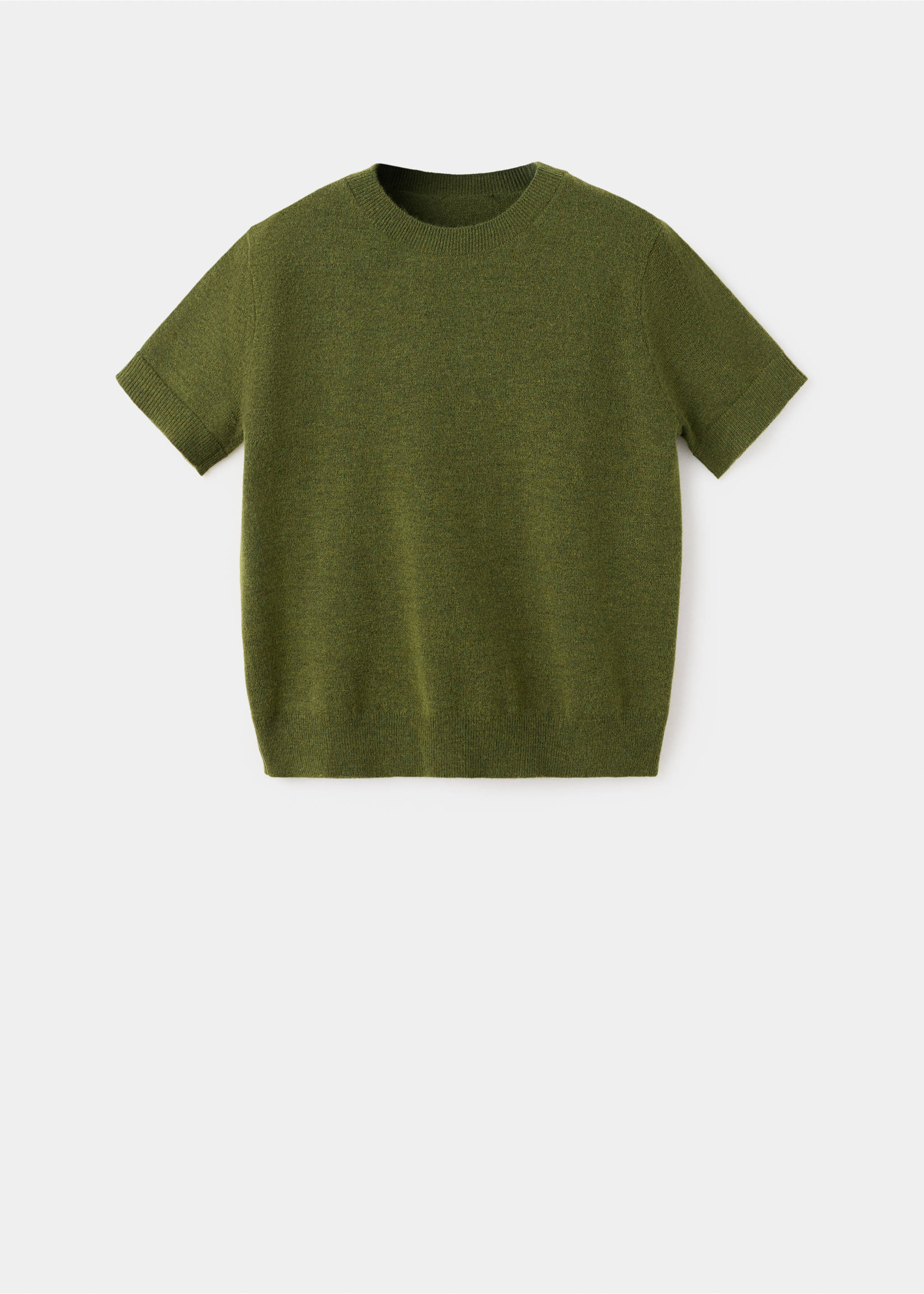 Short-sleeved knitted sweater - Article without model, Green. Ref: 37005868-00.