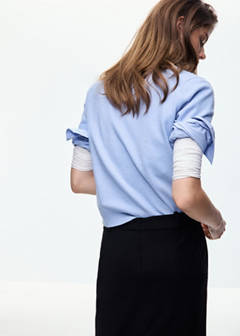 Short-sleeved knitted sweater — Sky Blue 3