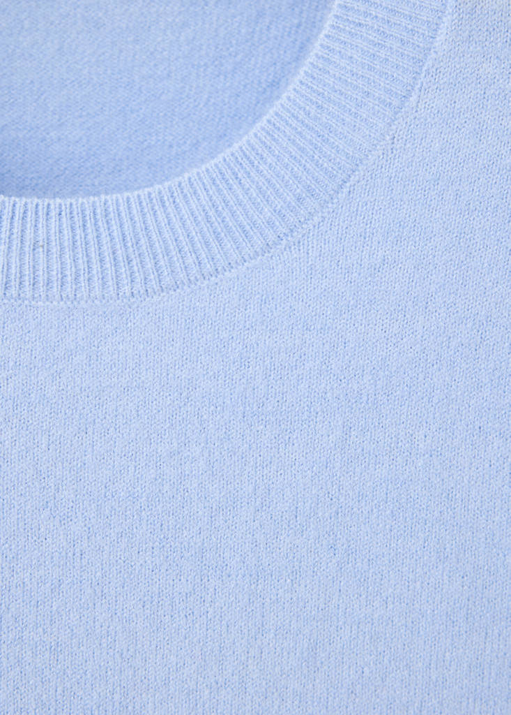 Short-sleeved knitted sweater — Sky Blue