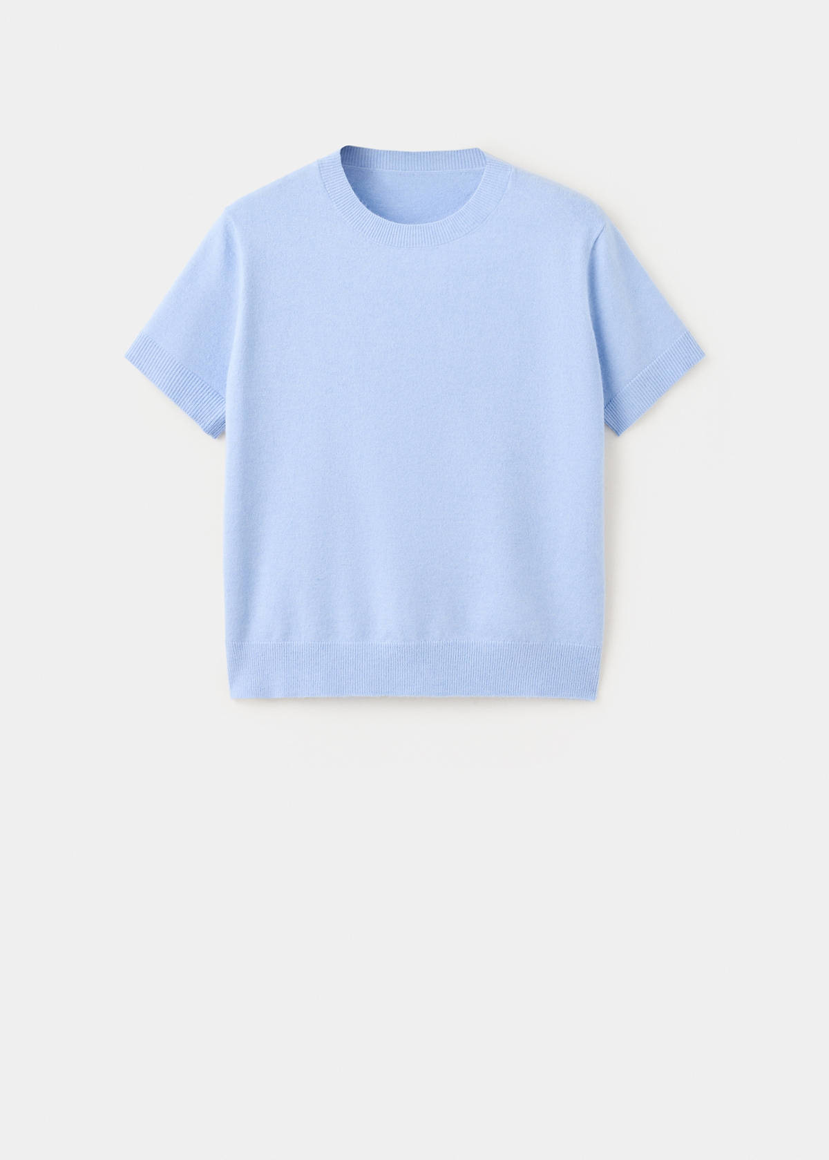 Short-sleeved knitted sweater — Sky Blue