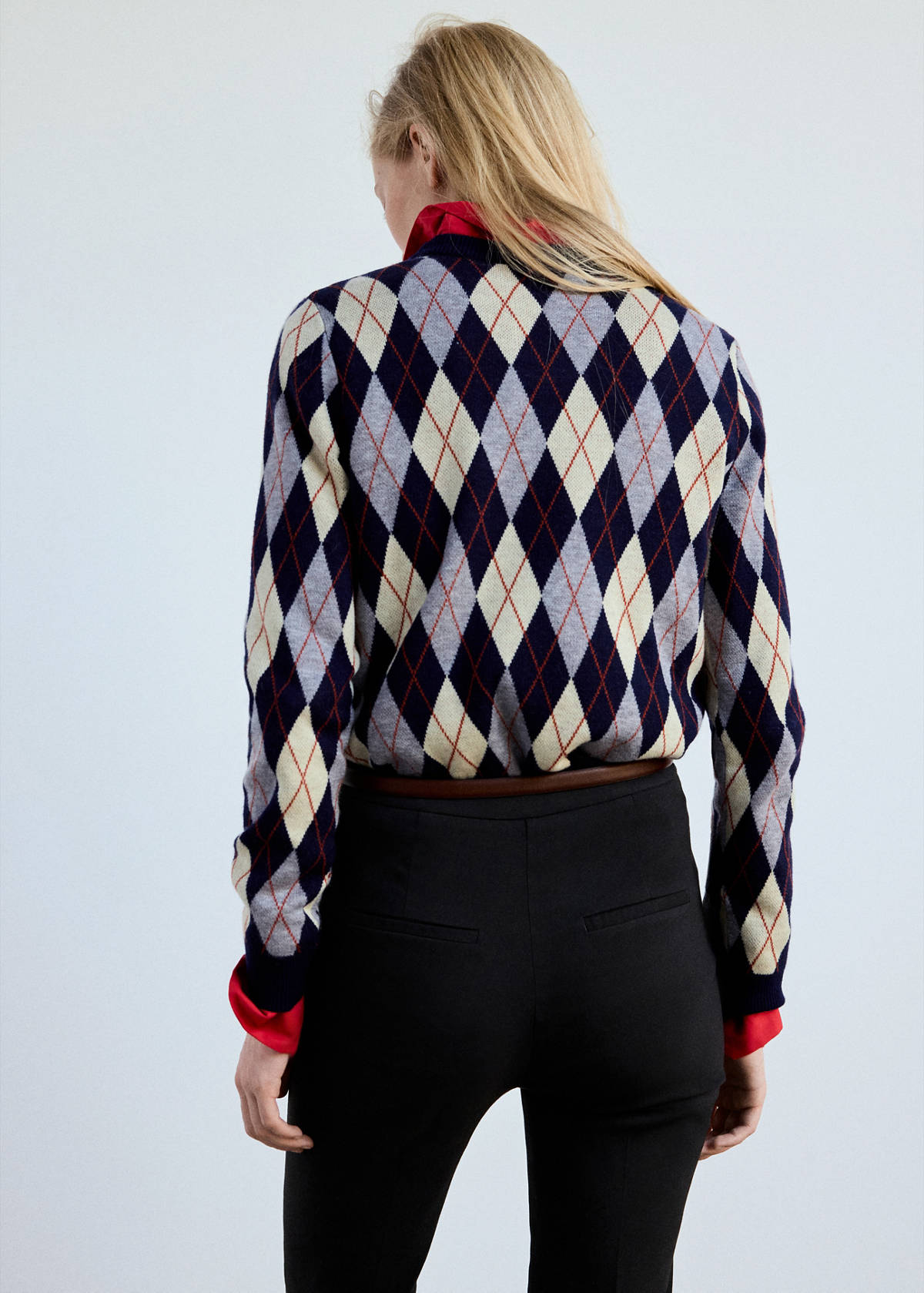 Fine-knit crew-neck sweater — Navy