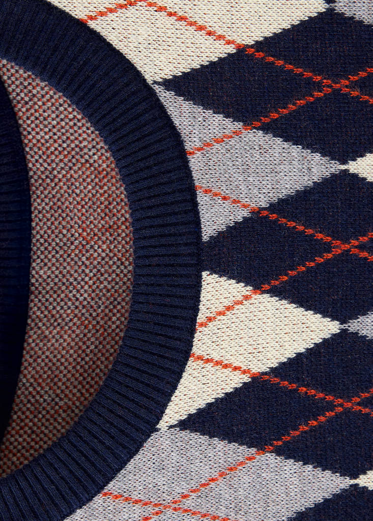 Fine-knit crew-neck sweater — Navy
