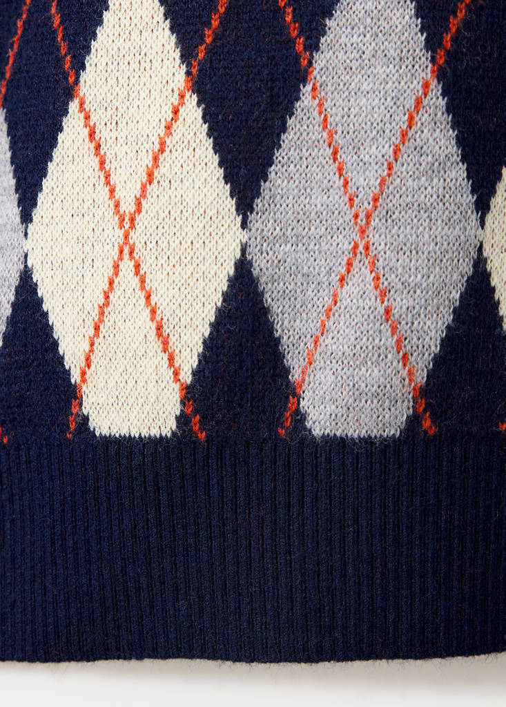 Fine-knit crew-neck sweater — Navy