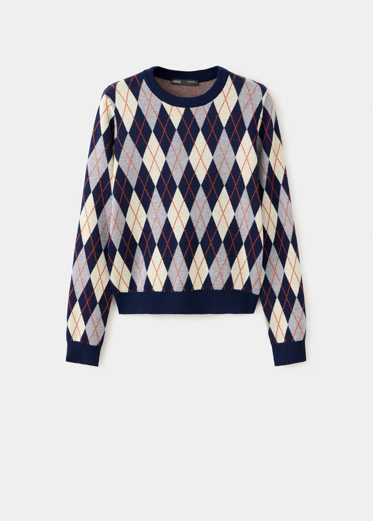Fine-knit crew-neck sweater — Navy