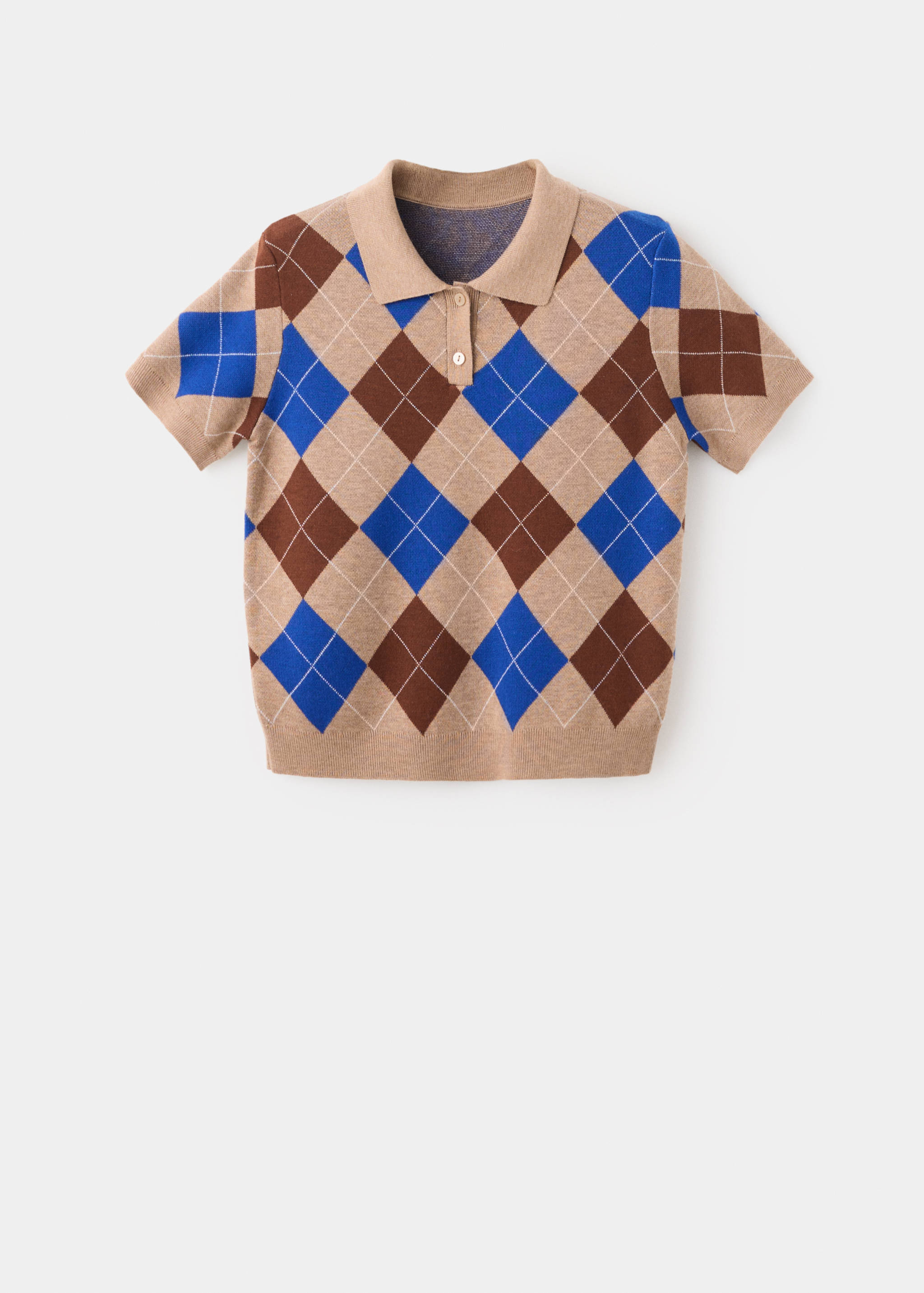 Argyle polo neck sweater - Article without model