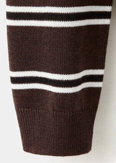 Striped polo-neck sweater — Chocolate 6
