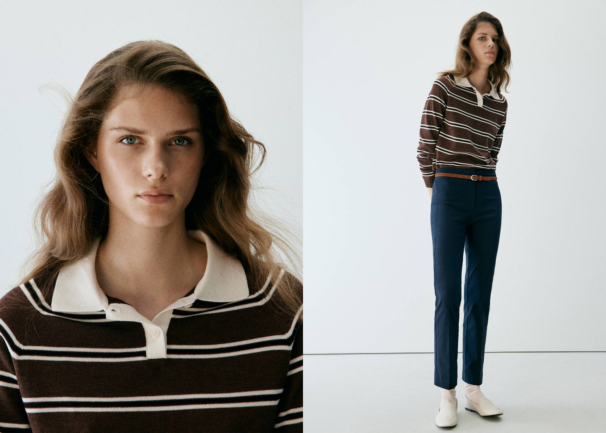 Striped polo-neck sweater - Panoramic plane