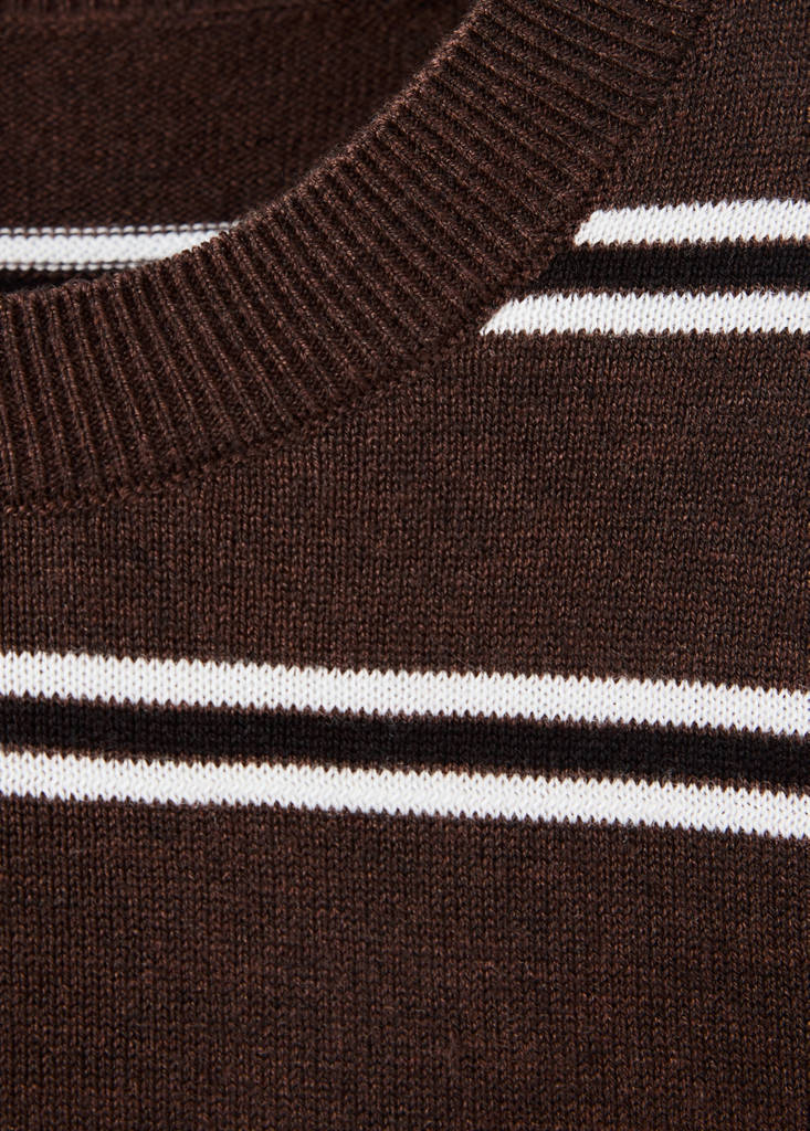 Striped knit jumper — Chocolate