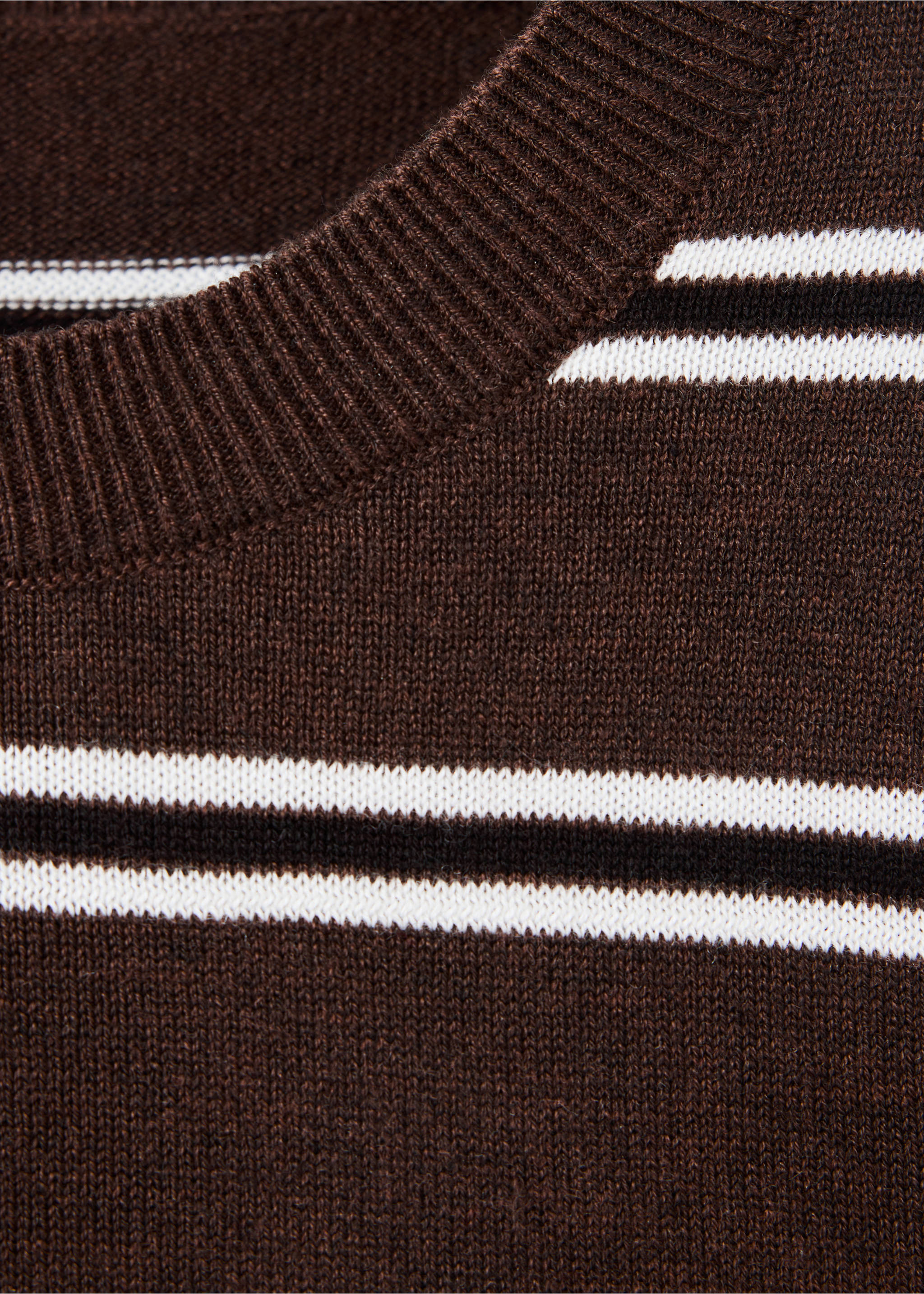 Striped knit jumper - Details of the article 8, Chocolate. Ref: 37005873-00.