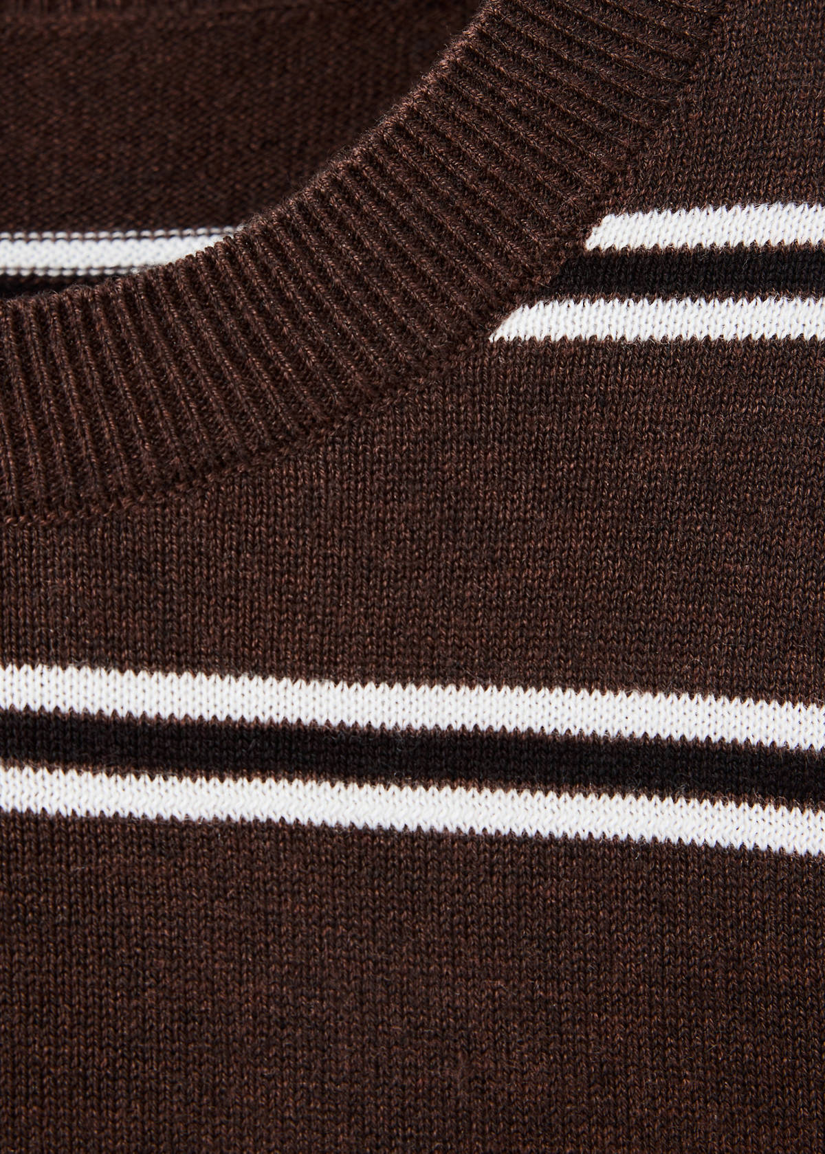 Striped knit jumper — Chocolate