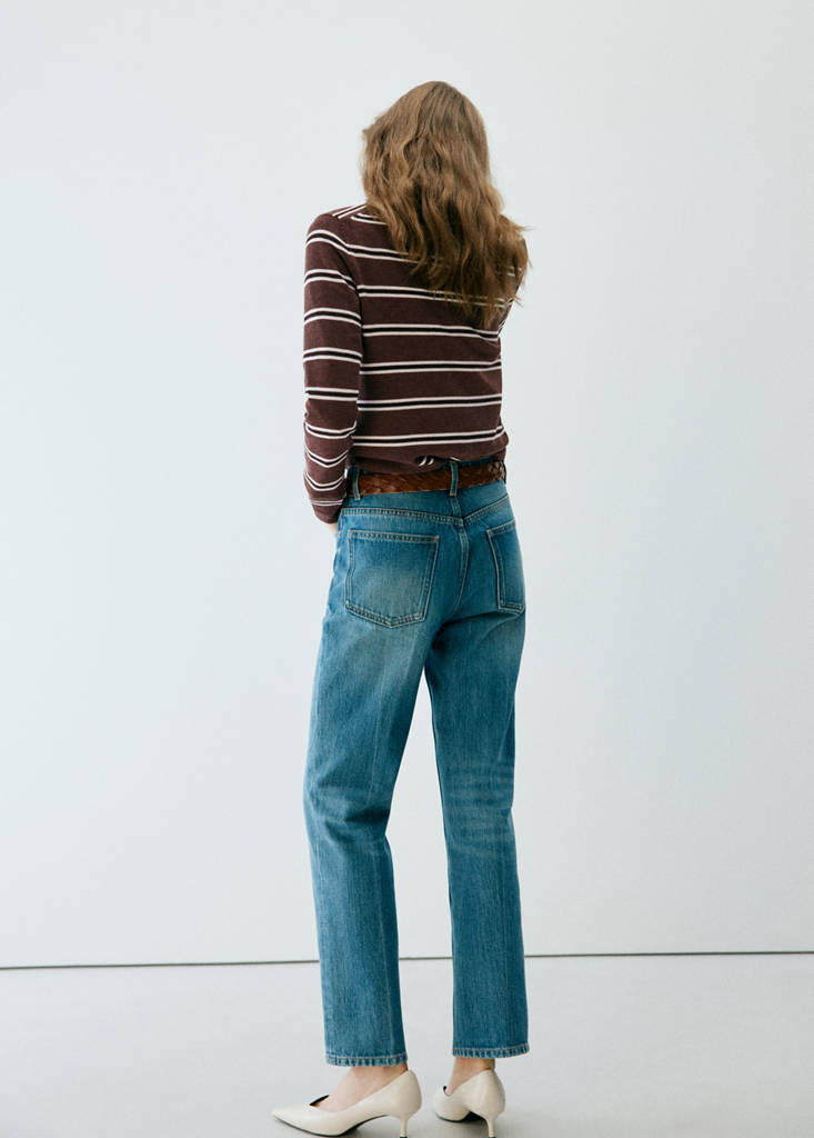 Striped knit jumper — Chocolate