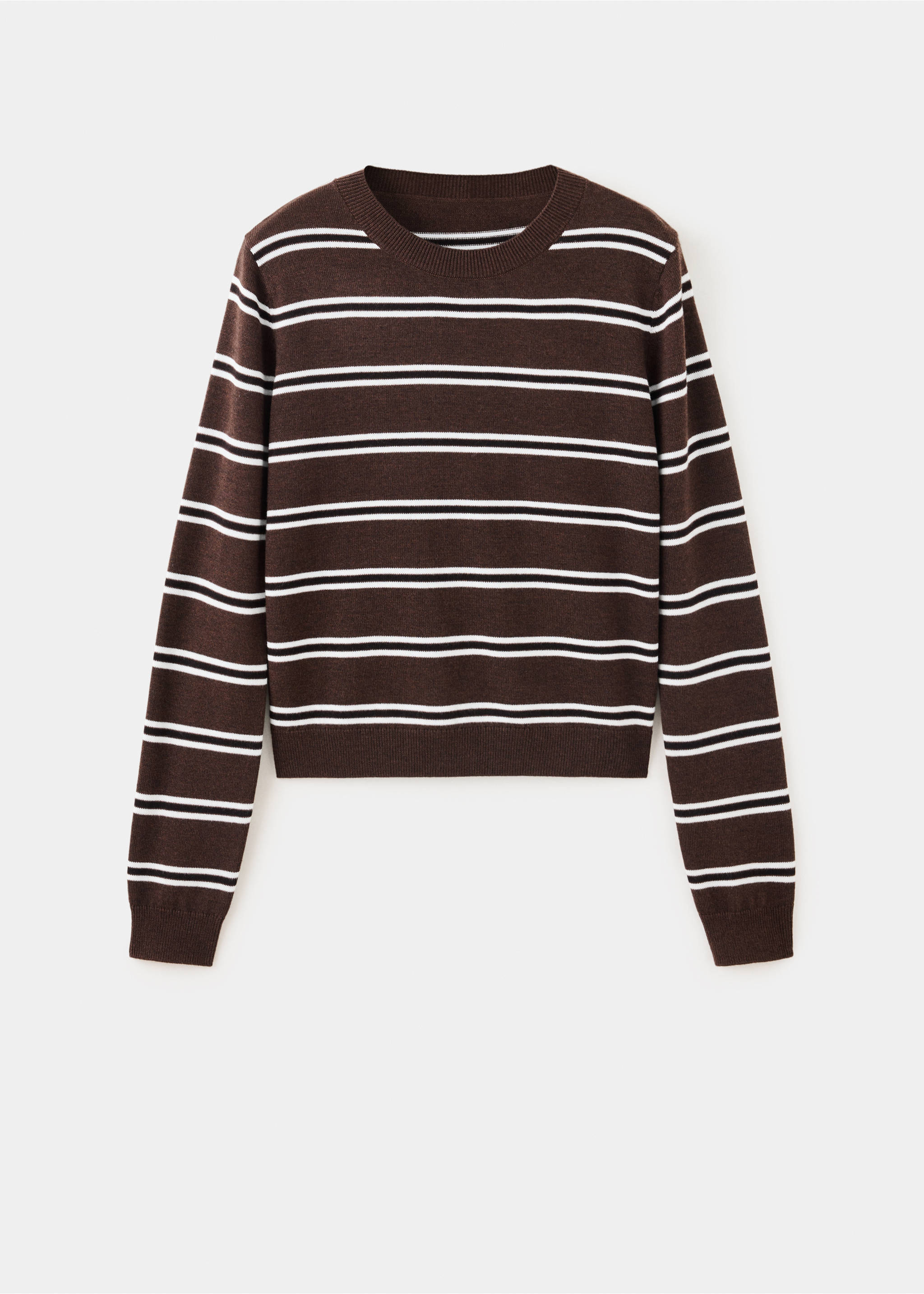 Striped knit jumper - Article without model, Chocolate. Ref: 37005873-00.