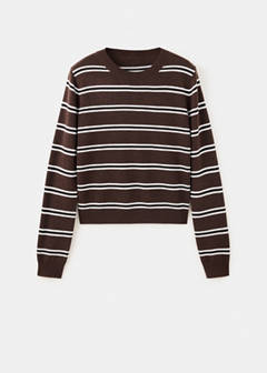 Striped knit jumper — Chocolate 5