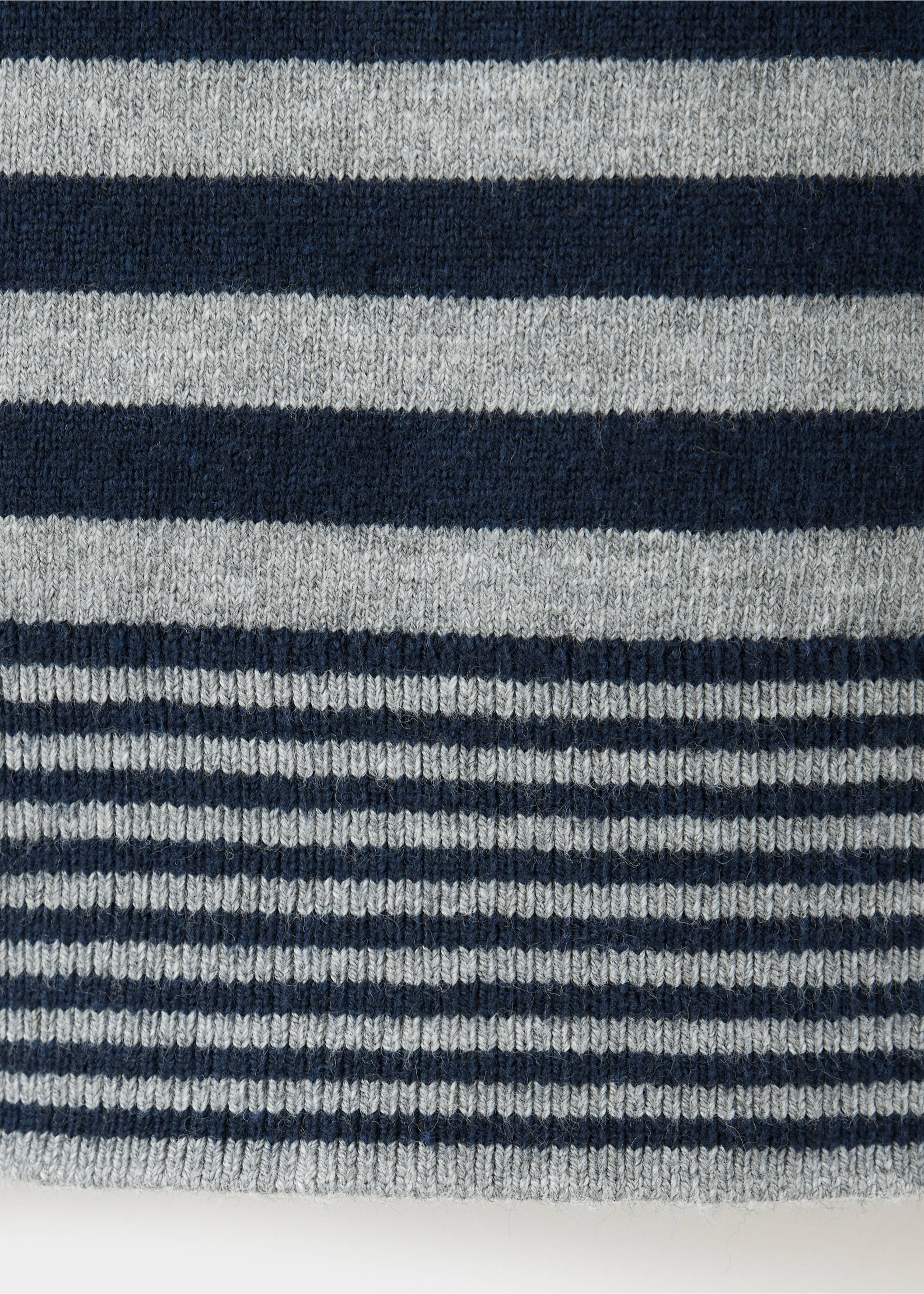 Striped polo neck sweater - Details of the article 0, Dark Navy. Ref: 37005874-00.