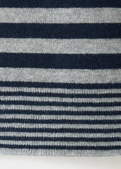 Striped polo neck sweater — Dark Navy 7