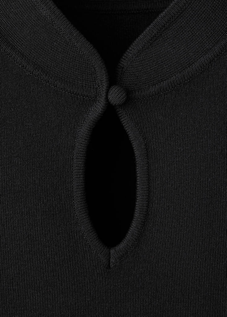 Perkins-neck sweater with cut-out — Black