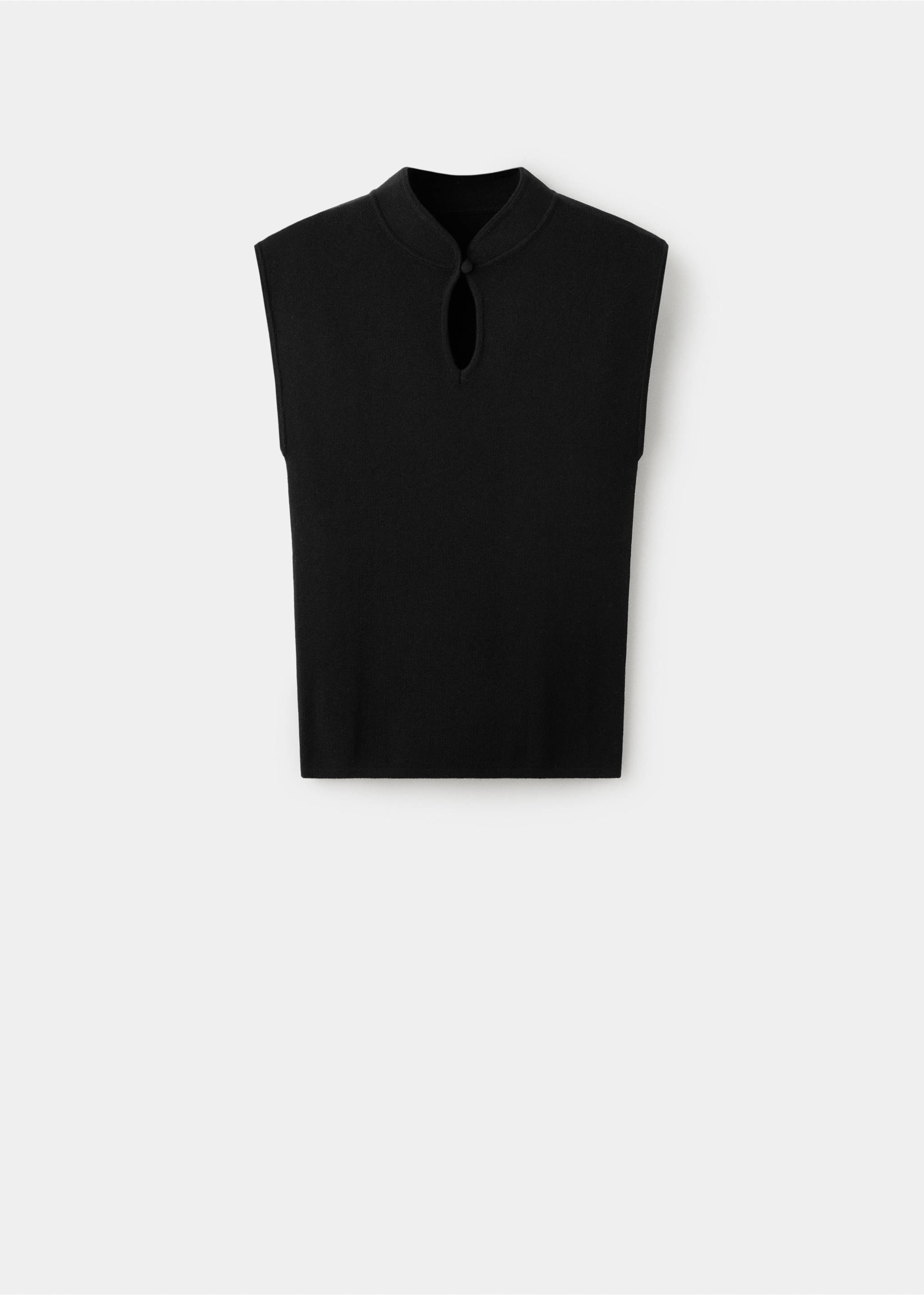 Perkins-neck sweater with cut-out - Article without model, Black. Ref: 37005876-00.
