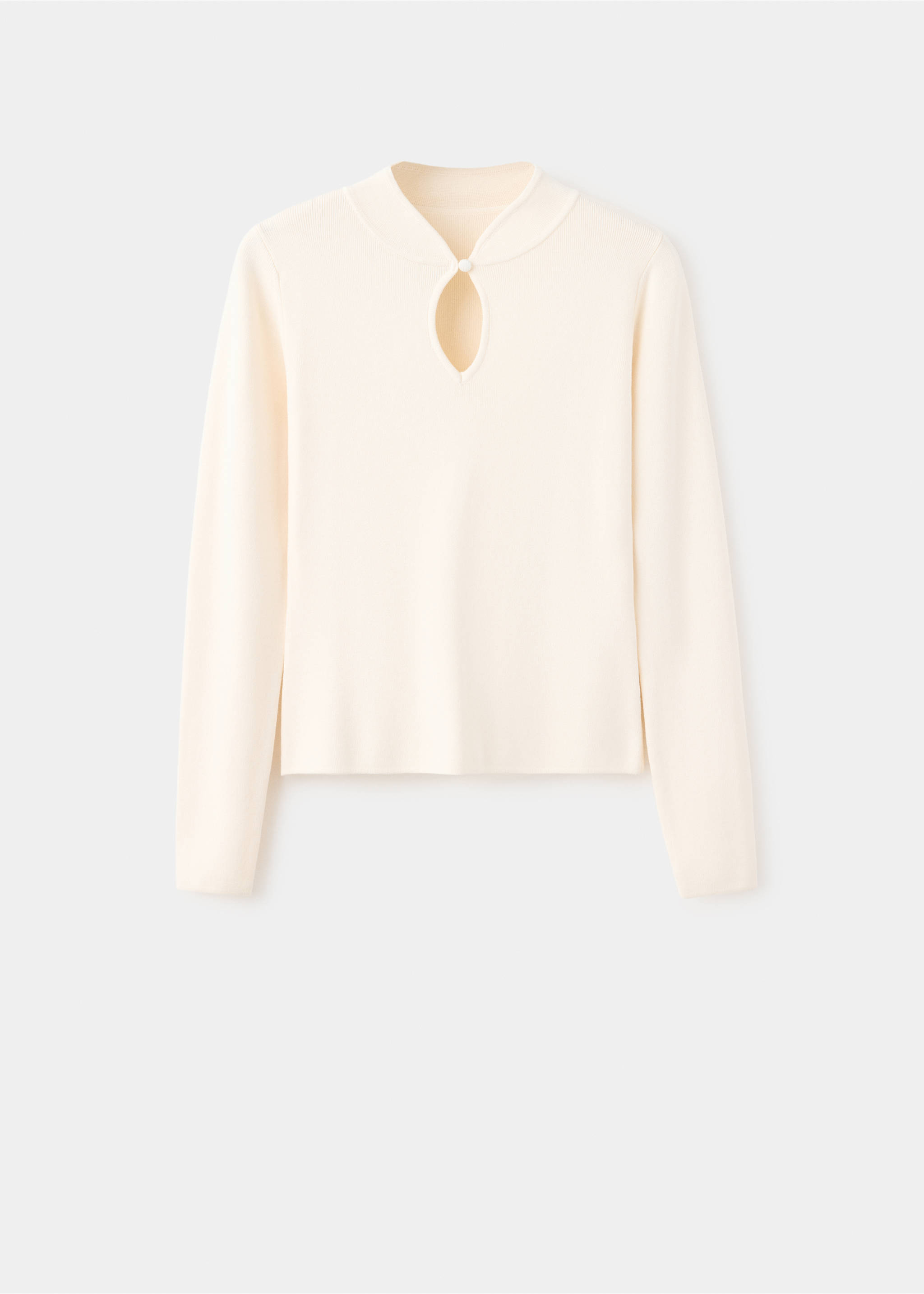 Fine-knit cut-out jumper - Article without model, Ecru. Ref: 37005877-00.