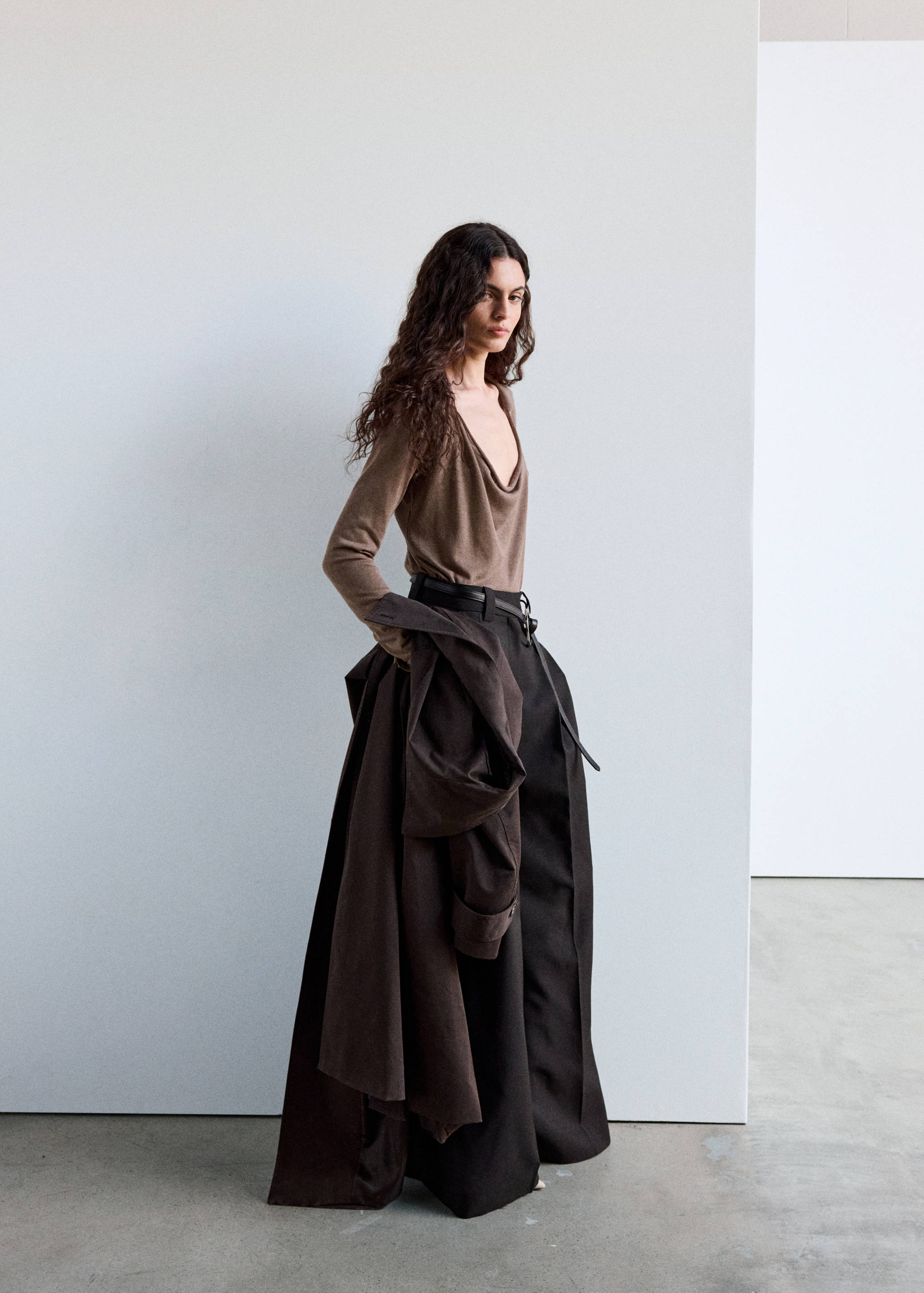 Lyocell jersey with draped neckline - General plane