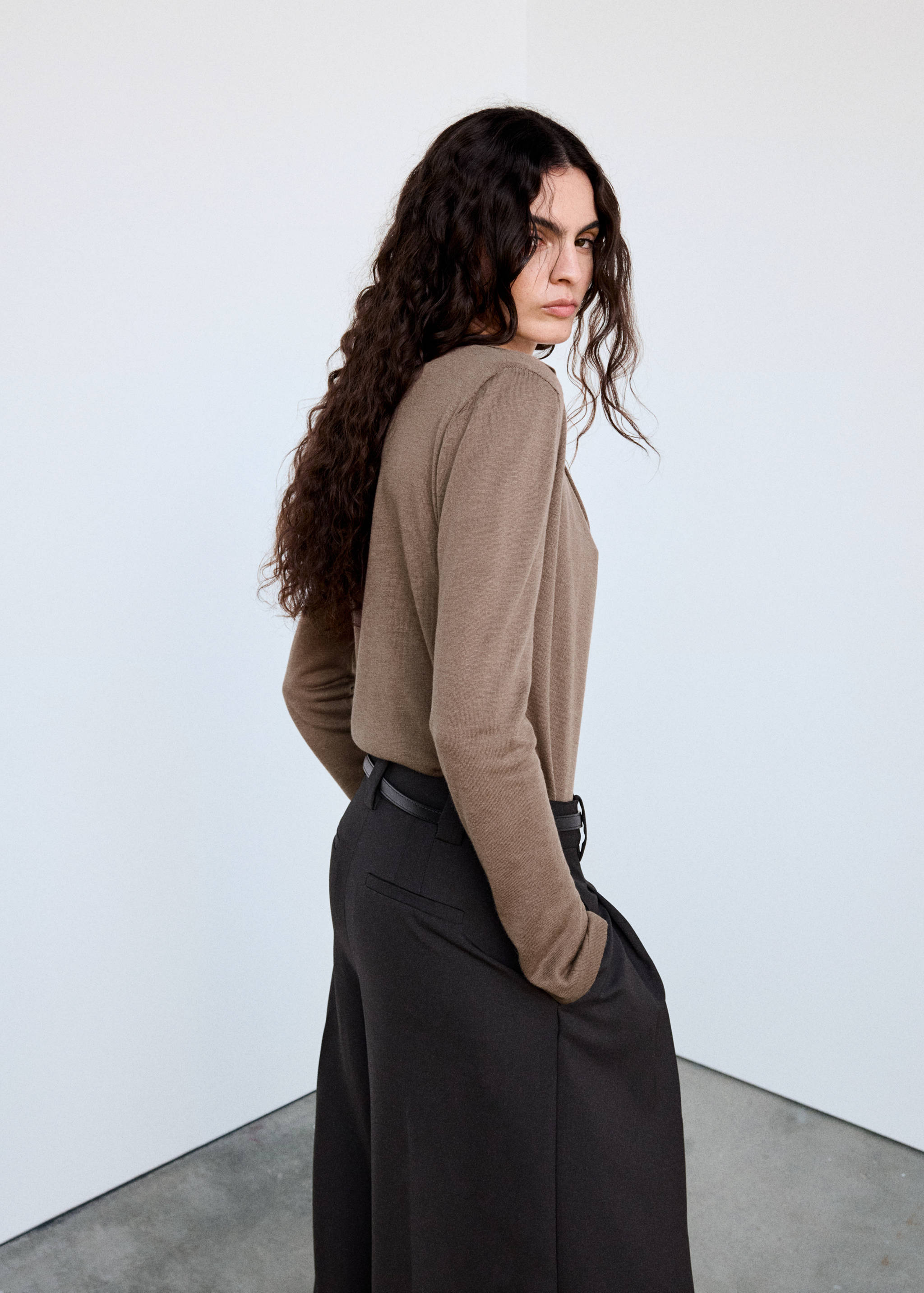 Lyocell jersey with draped neckline - Reverse of the article