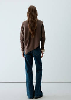 Asymmetric hem sweater — Chocolate 3
