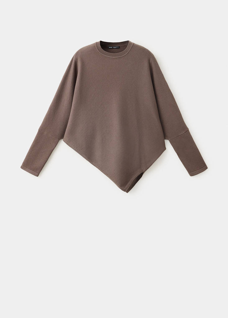 Mango Pull-over Base Asymétrique In Chocolat